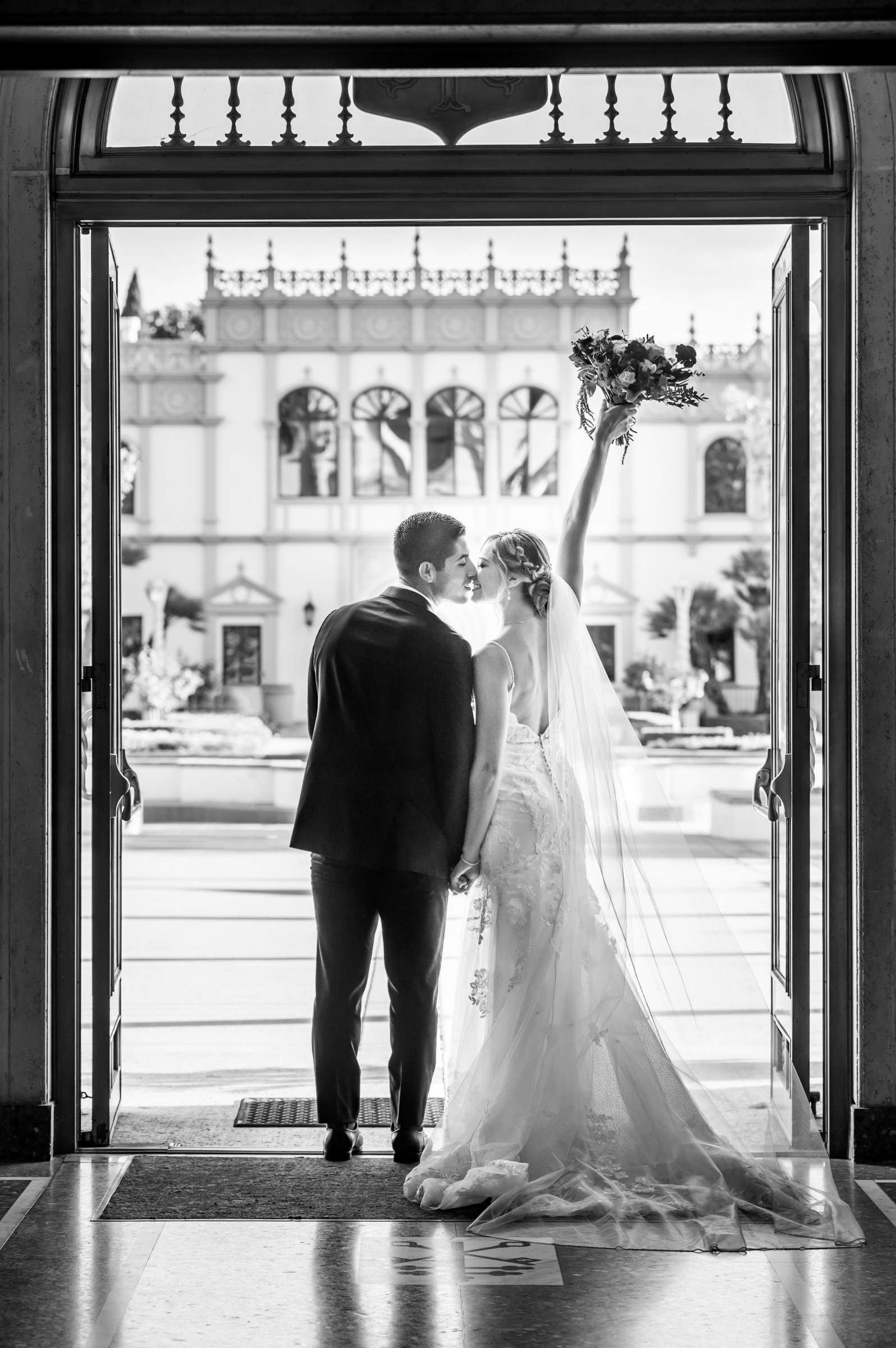 Scripps Seaside Forum Wedding coordinated by The Abbey Catering, Jaclyn and Tyler Wedding Photo #71 by True Photography