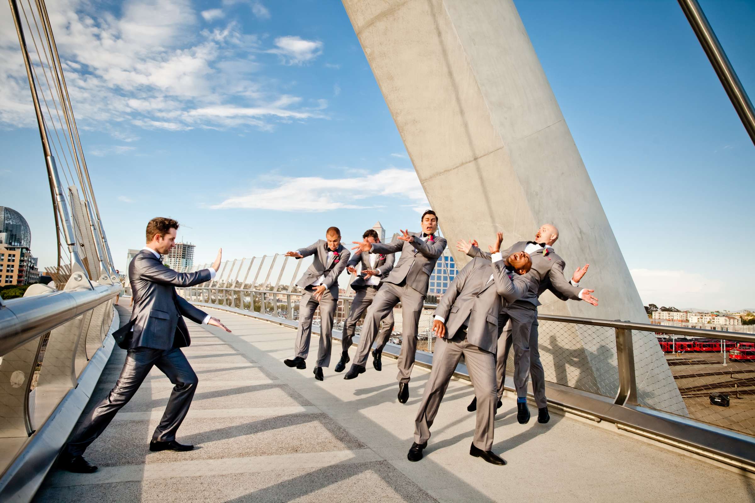 Groomsmen at San Diego Central Library Wedding coordinated by Chic Reverie by Jenna, Ava and Joel Wedding Photo #34 by True Photography