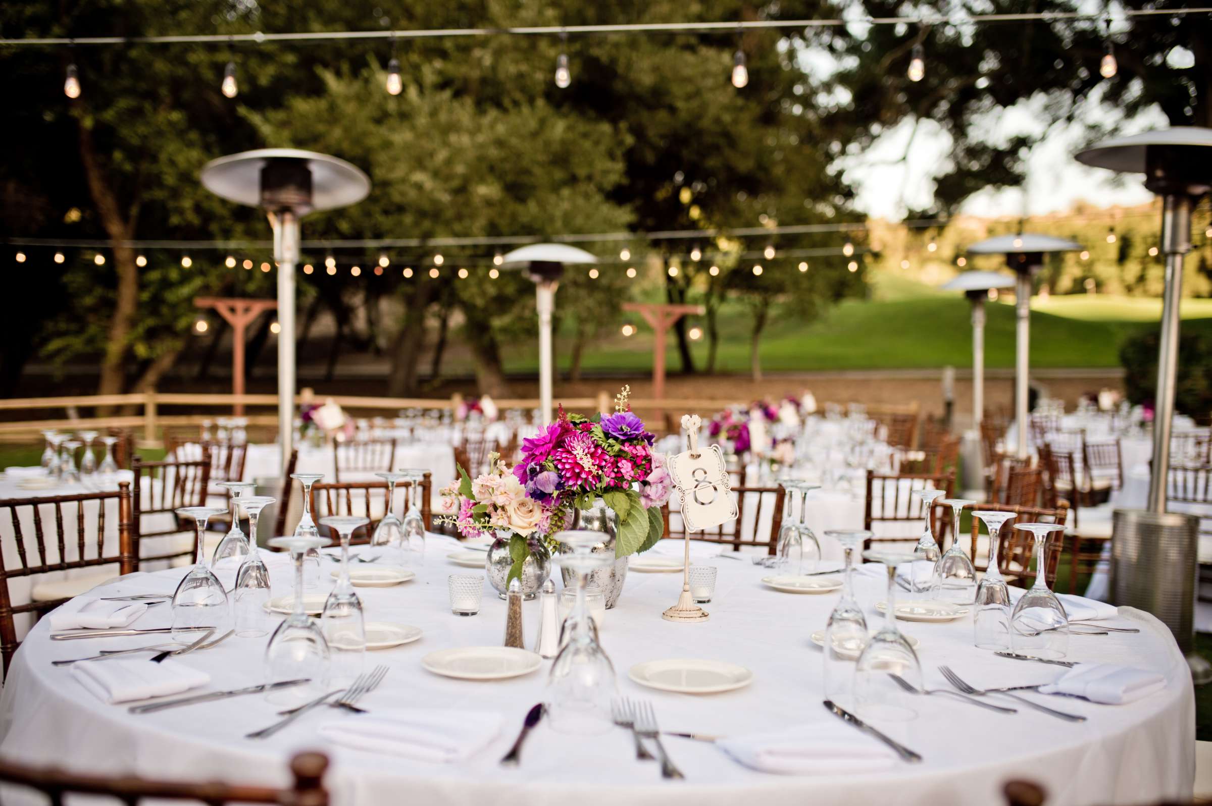 Table Shots at Temecula Creek Inn Wedding coordinated by LexxEvents, Mariah and Phillip Wedding Photo #57 by True Photography