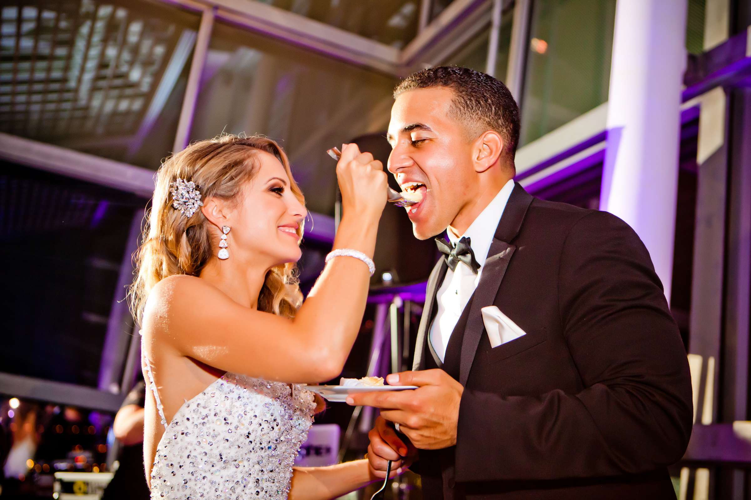 Cake Cutting at San Diego Central Library Wedding, Camille and JuanCarlos Wedding Photo #42 by True Photography