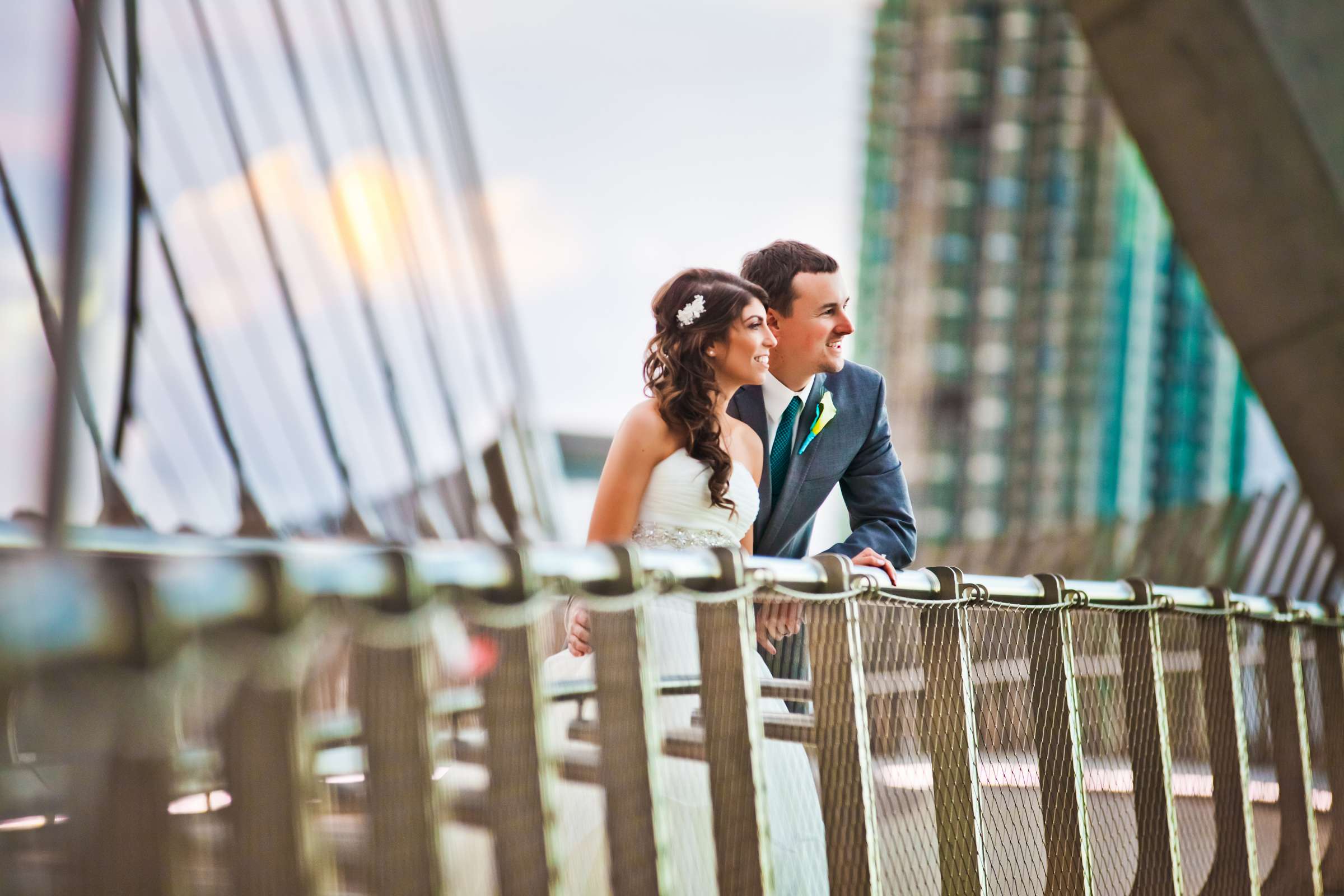 Urban Downtown, Bride and Groom at Hilton San Diego Bayfront Wedding coordinated by Holly Kalkin Weddings, Lauren and Stephen Wedding Photo #143437 by True Photography