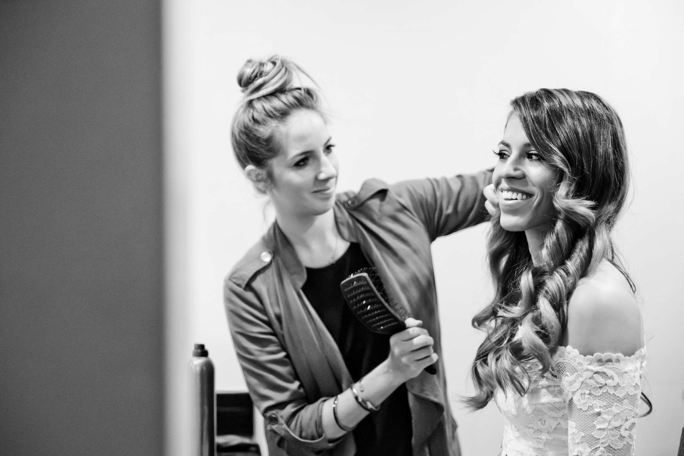 Getting Ready, Black and White photo at The Ultimate Skybox Wedding, Megan and Codie Wedding Photo #143931 by True Photography