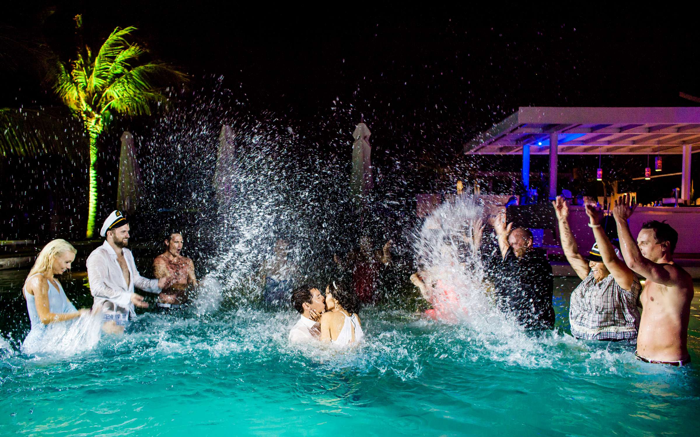 Bridal Party, Tropical, Grand Exit at Wedding, Arianne and Julien Wedding Photo #10 by True Photography