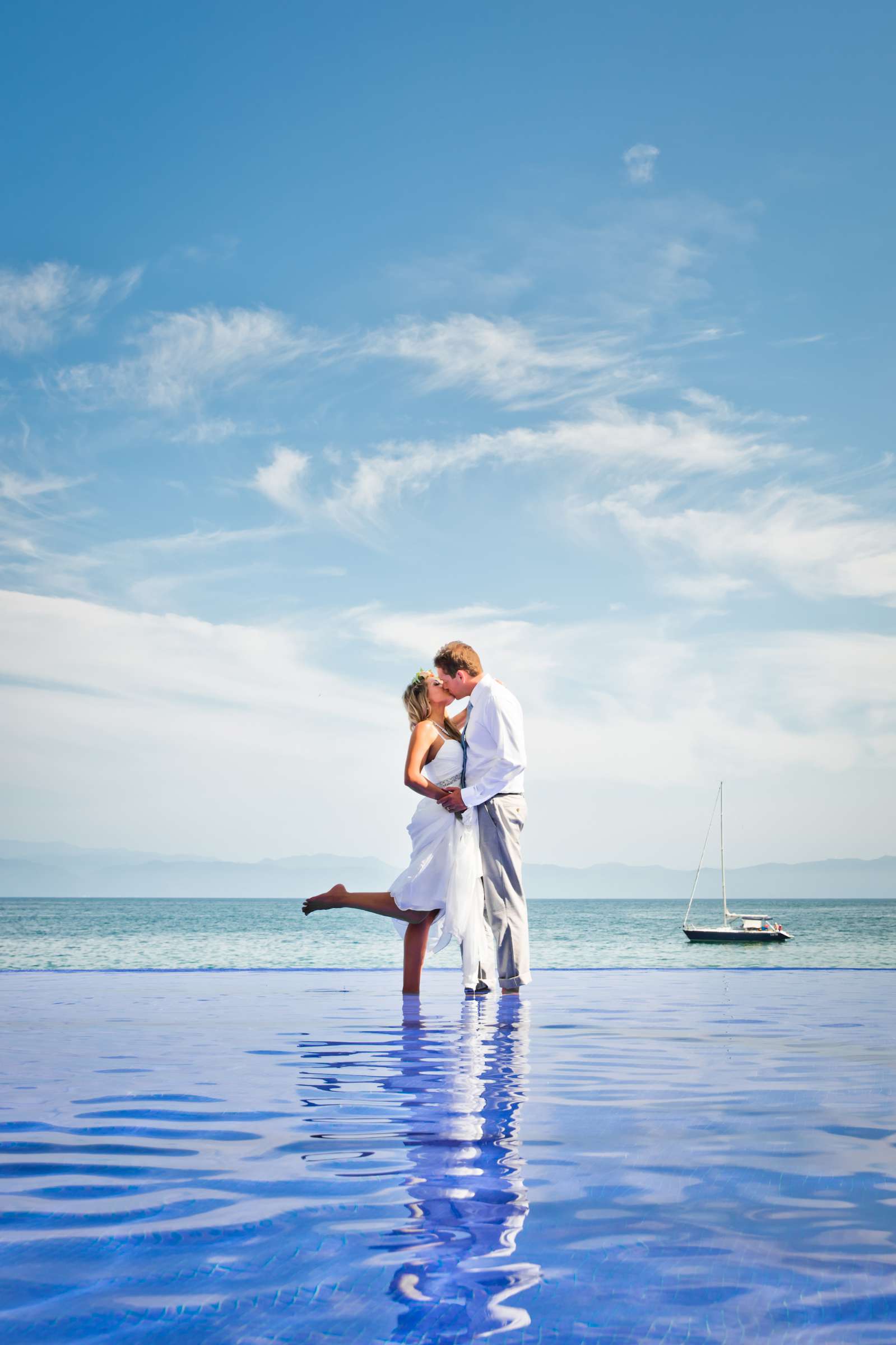 Blue colors, Bride and Groom, Beach at Exclusive Resorts Punta Mita Wedding, Natalie and Dustin Wedding Photo #70 by True Photography