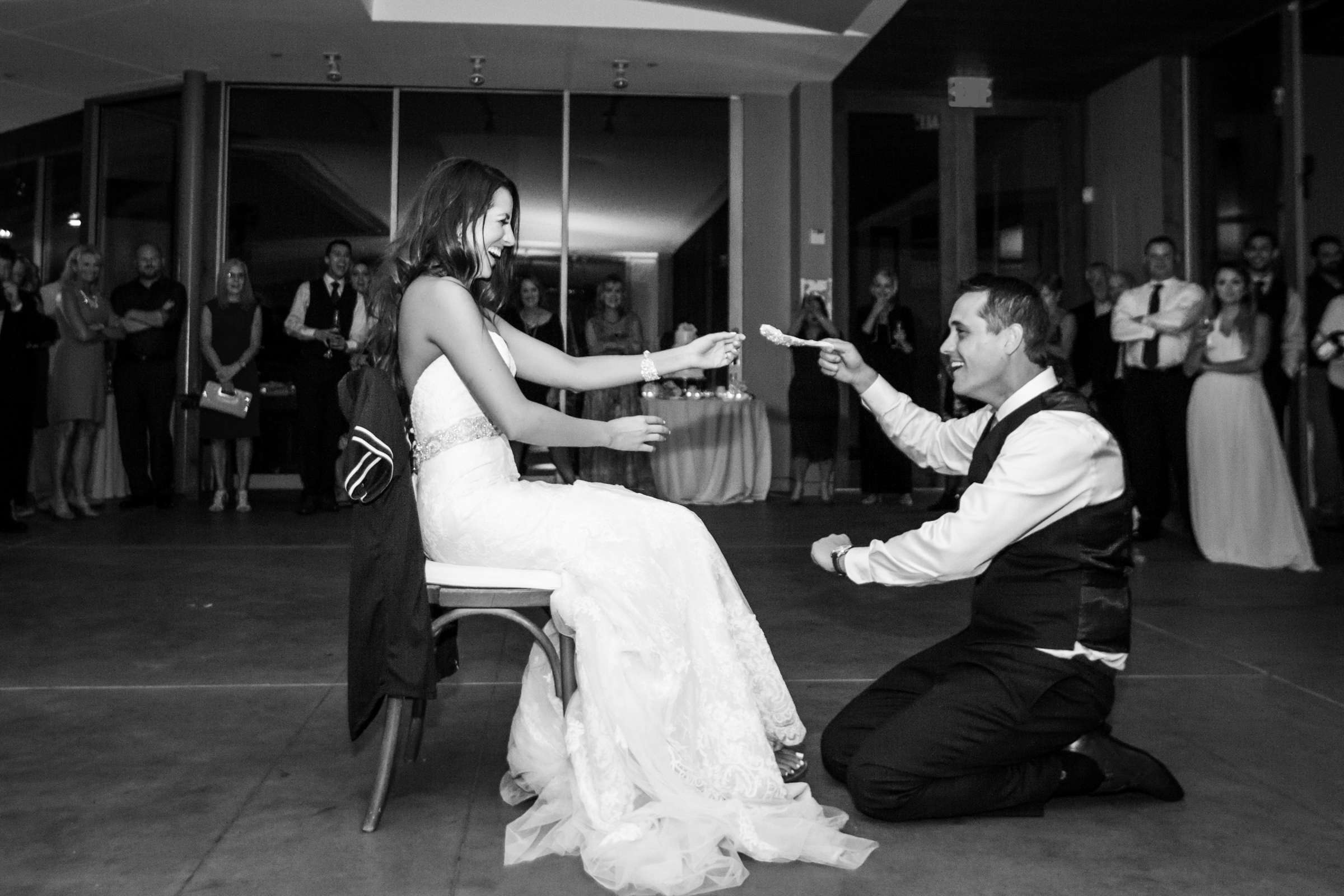 Bouquet and Garter Toss at Scripps Seaside Forum Wedding coordinated by Luxe Special Events, Angela and Kyle Wedding Photo #110 by True Photography