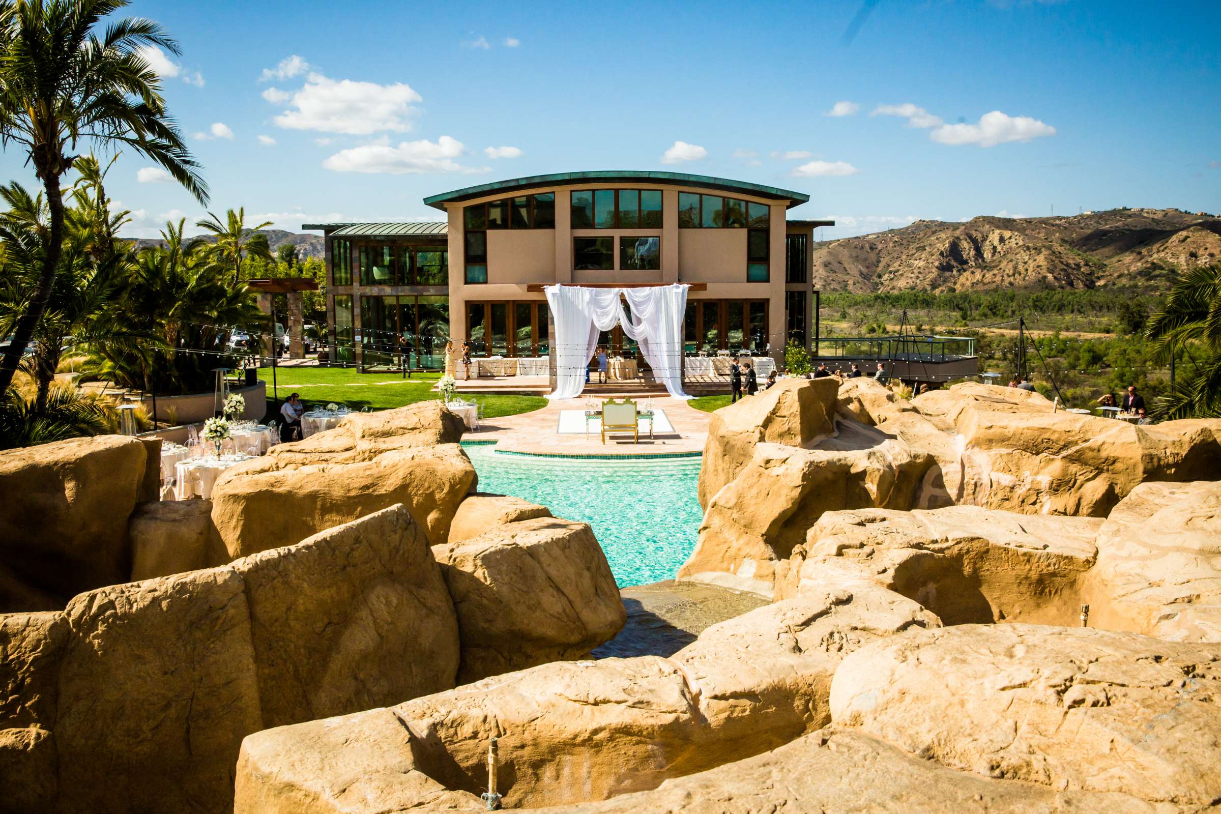 Mountains, Reception at Santiago Canyon Estate Wedding coordinated by Dot the I's Events and Weddings, Christina and Matty Wedding Photo #156 by True Photography