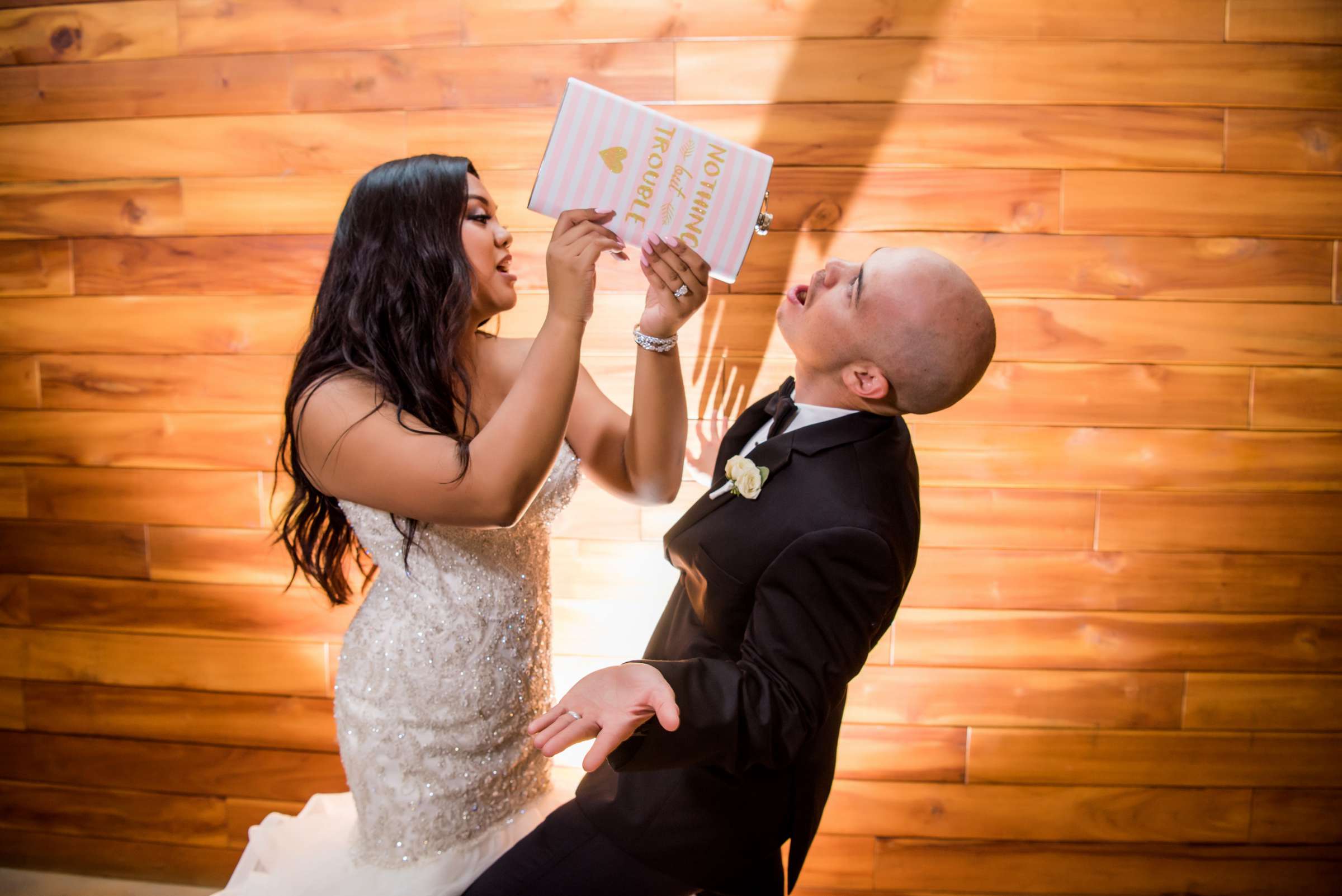 Funny moment at Scripps Seaside Forum Wedding coordinated by Alicia Davey Events, Vanessa and David Wedding Photo #141 by True Photography