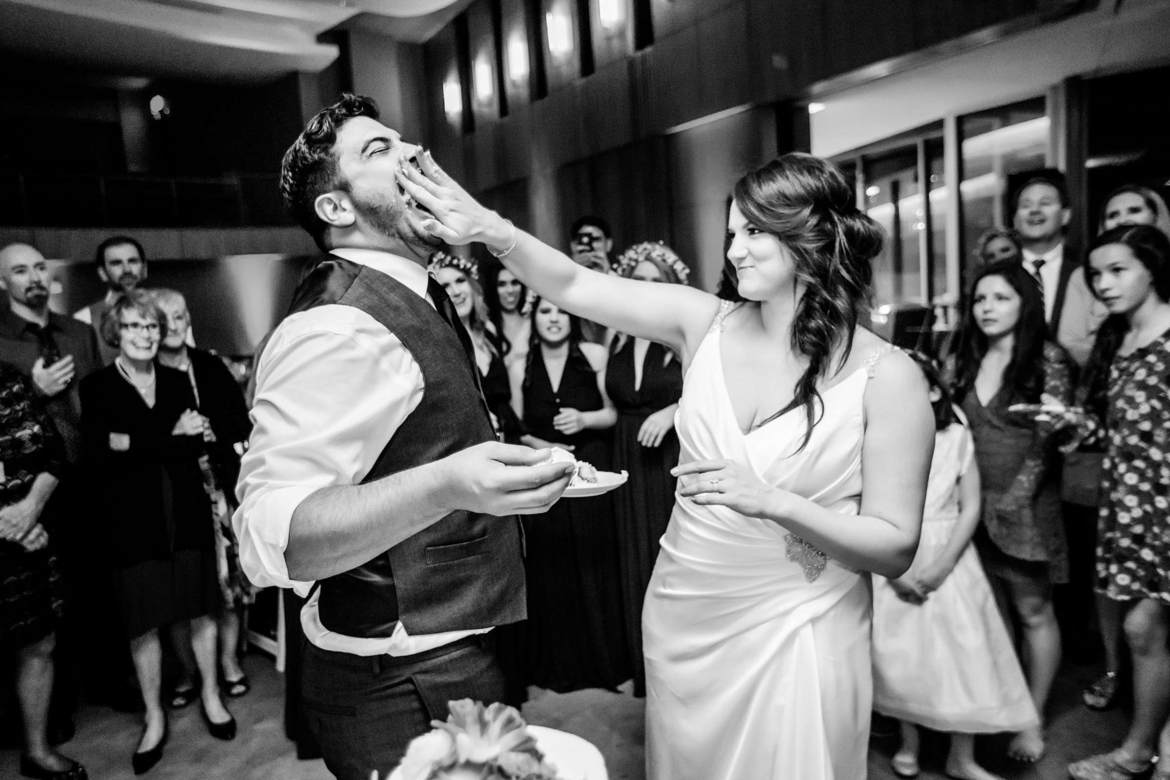 Cake Cutting at Scripps Seaside Forum Wedding, Mykella and Bronson Wedding Photo #313324 by True Photography