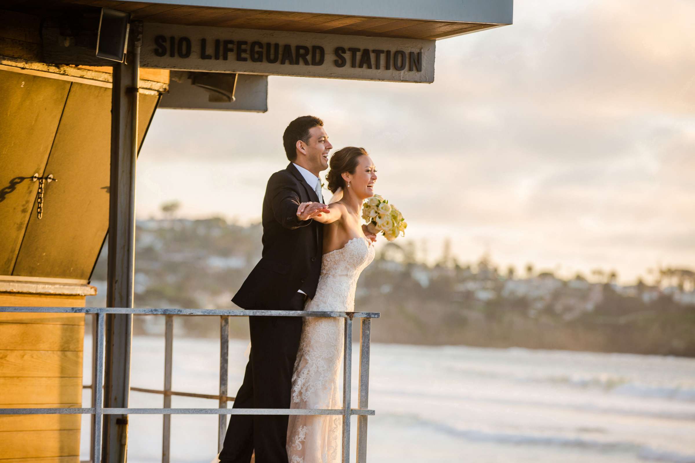 Funny moment at Scripps Seaside Forum Wedding coordinated by I Do Weddings, Kris and Ross Wedding Photo #2 by True Photography