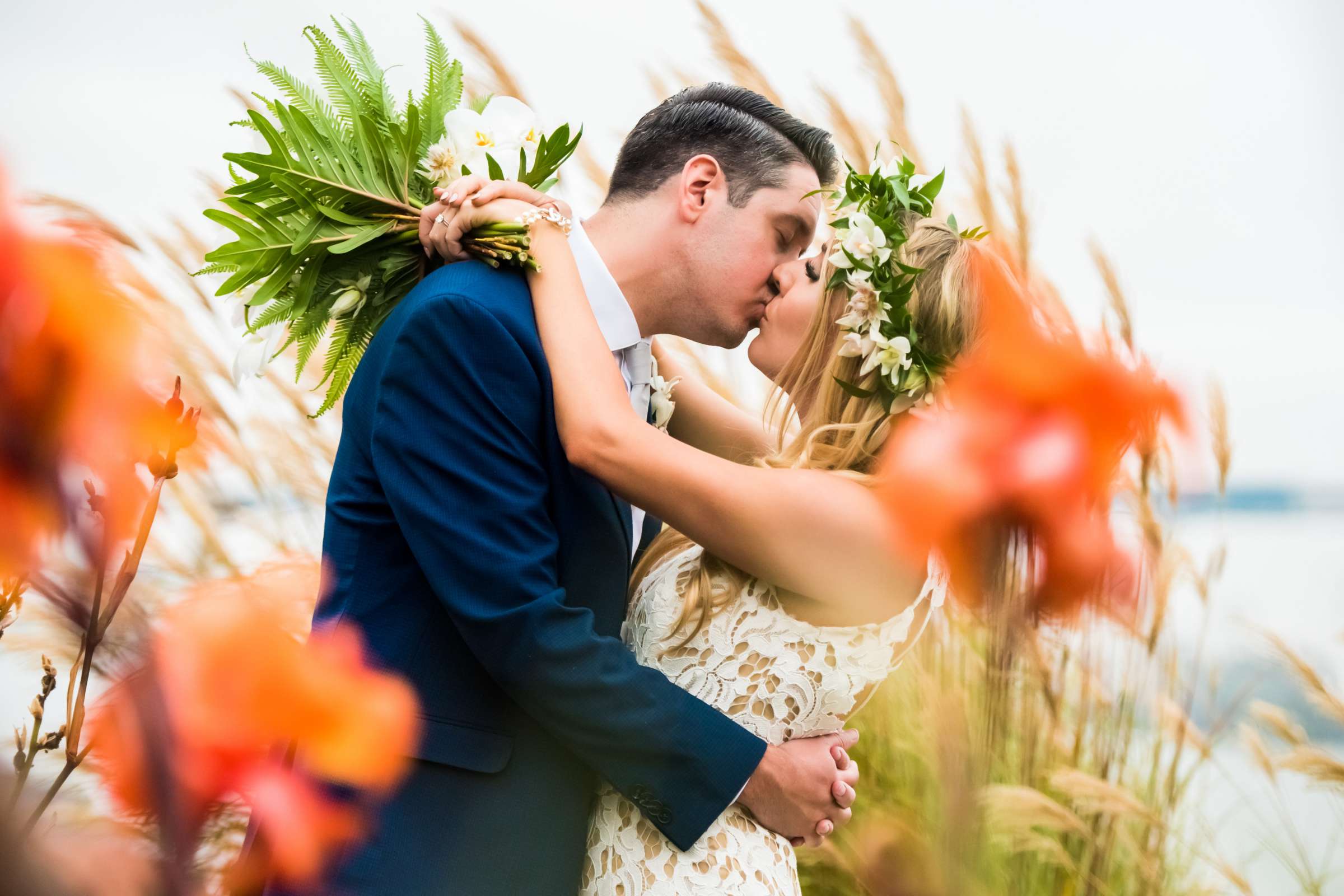 Romantic moment at Coronado Island Marriott Resort & Spa Wedding coordinated by Bluestocking Weddings & Events, Ashleigh and Christopher Wedding Photo #2 by True Photography