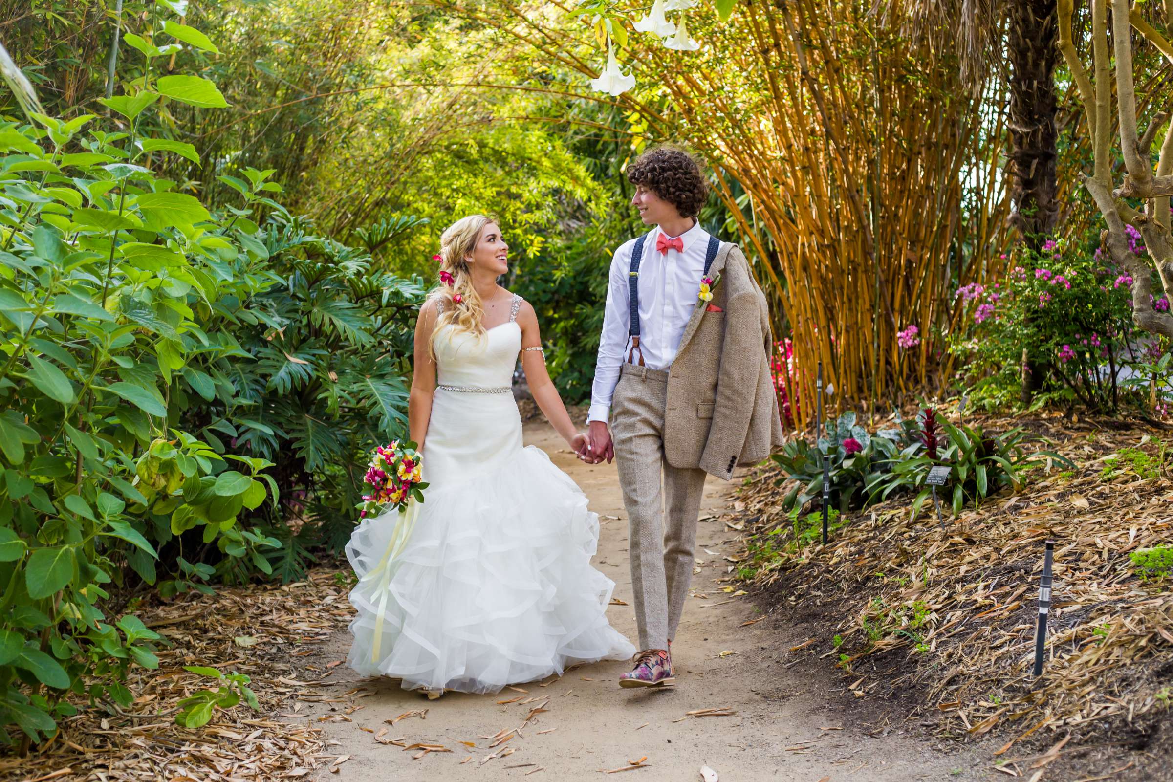 Bride and Groom at San Diego Botanic Garden Wedding, Michelle and Cameron Wedding Photo #13 by True Photography