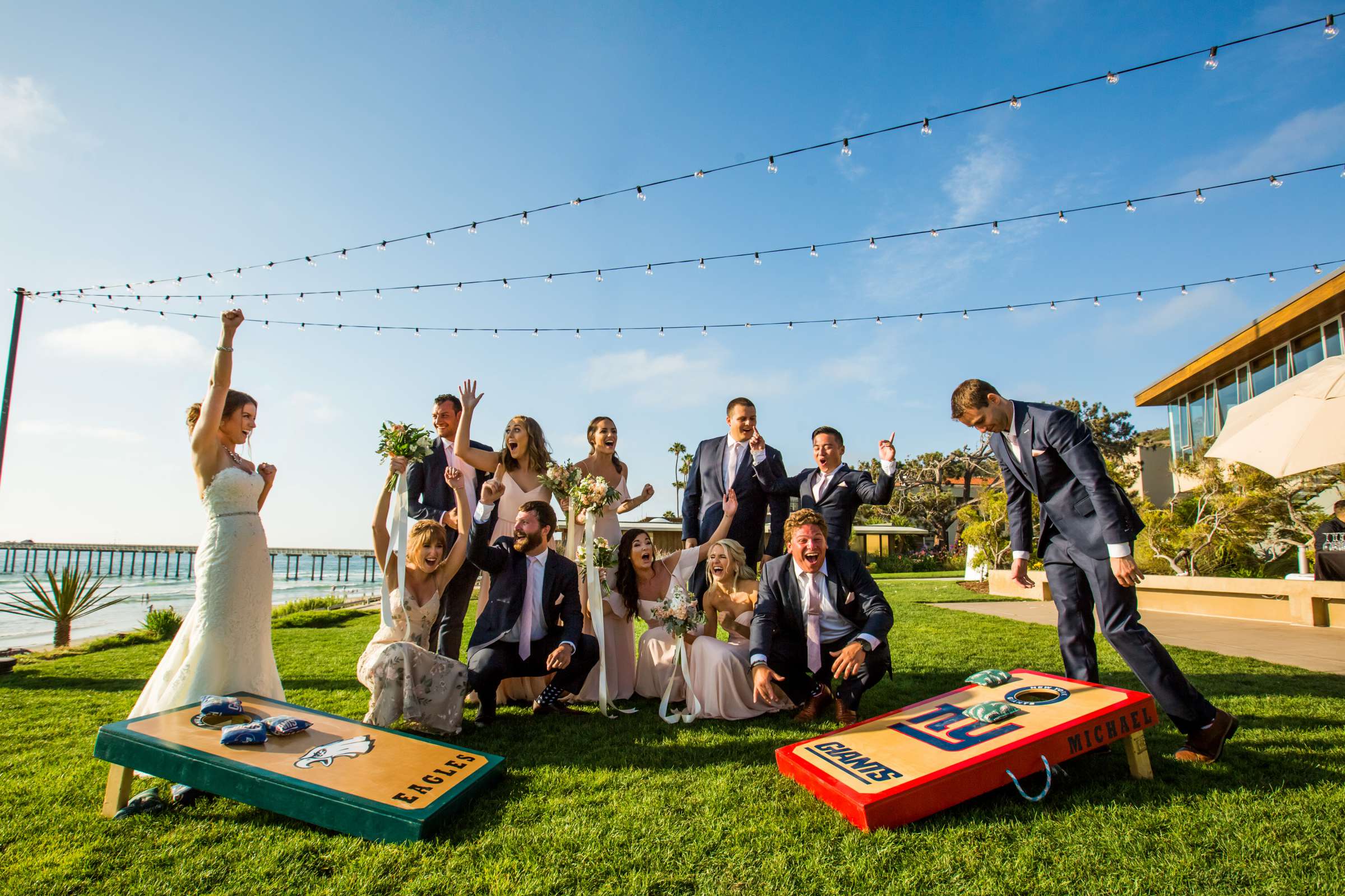 Funny moment at Scripps Seaside Forum Wedding coordinated by I Do Weddings, Chelsea and Michael Wedding Photo #9 by True Photography