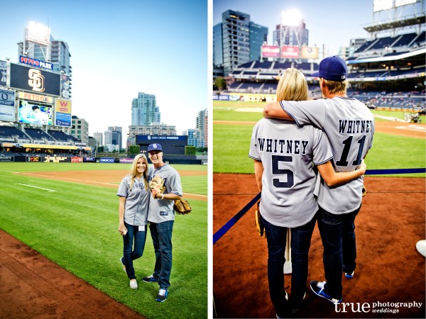 San Diego Wedding Photographer photographs Meghan and Cheyne of Amazing Race at Petco Park in San Diego 