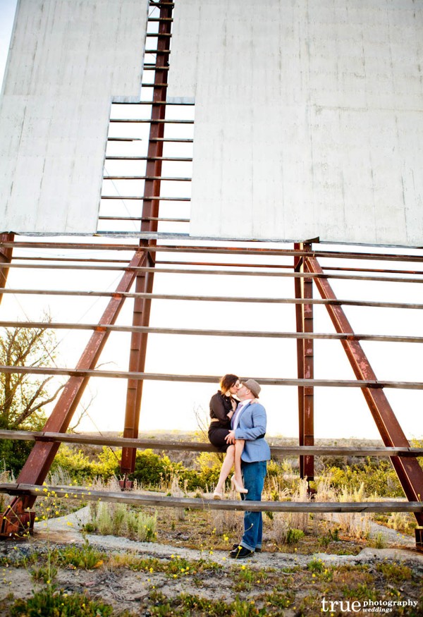 San Diego Wedding Photography: Romantic engagement Photo Shoot at the Drive-In Theatre