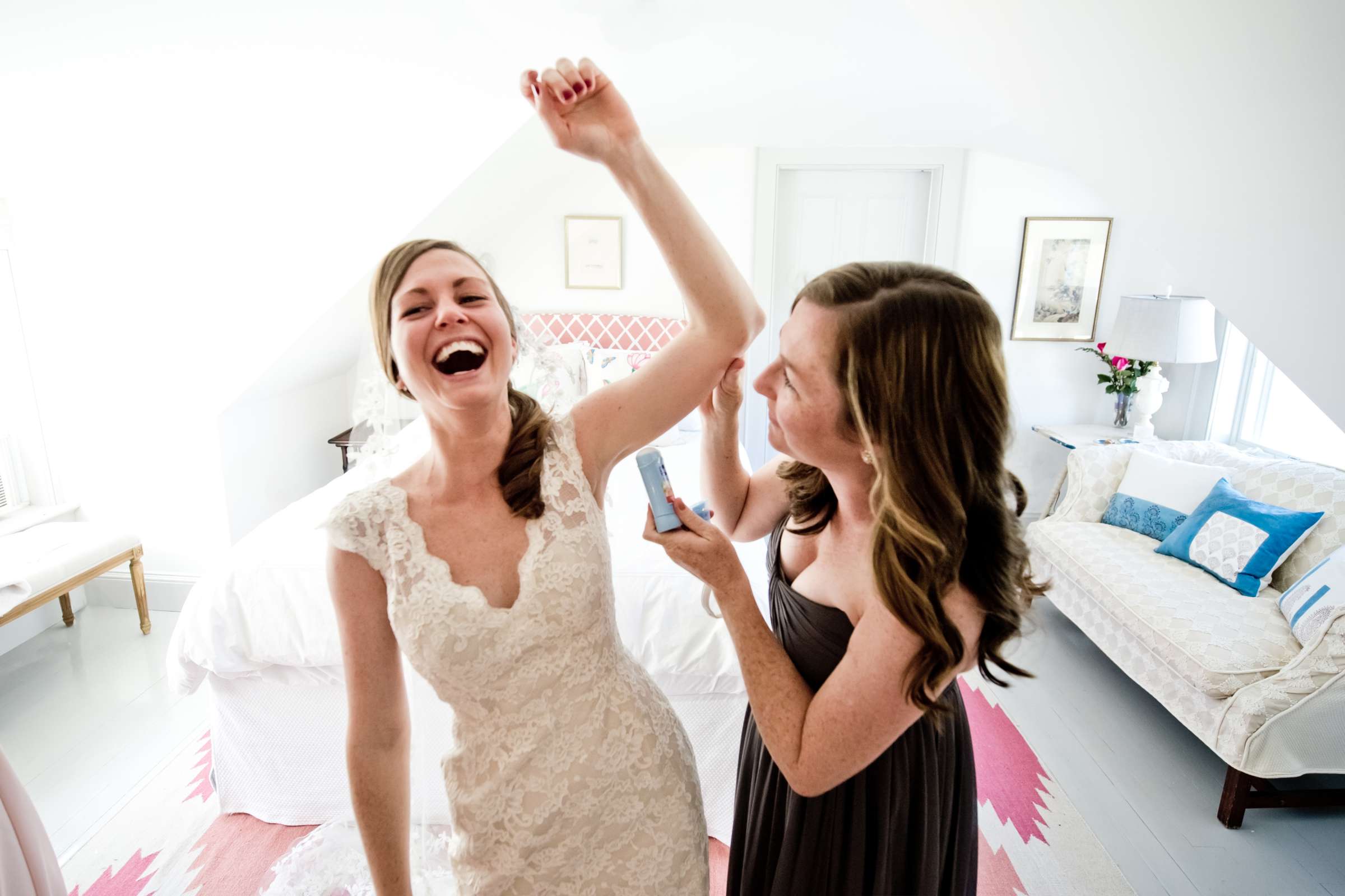 Funny moment at Barn at Flanagan Farms Wedding coordinated by A Family Affair, Colleen and Russell Wedding Photo #29 by True Photography