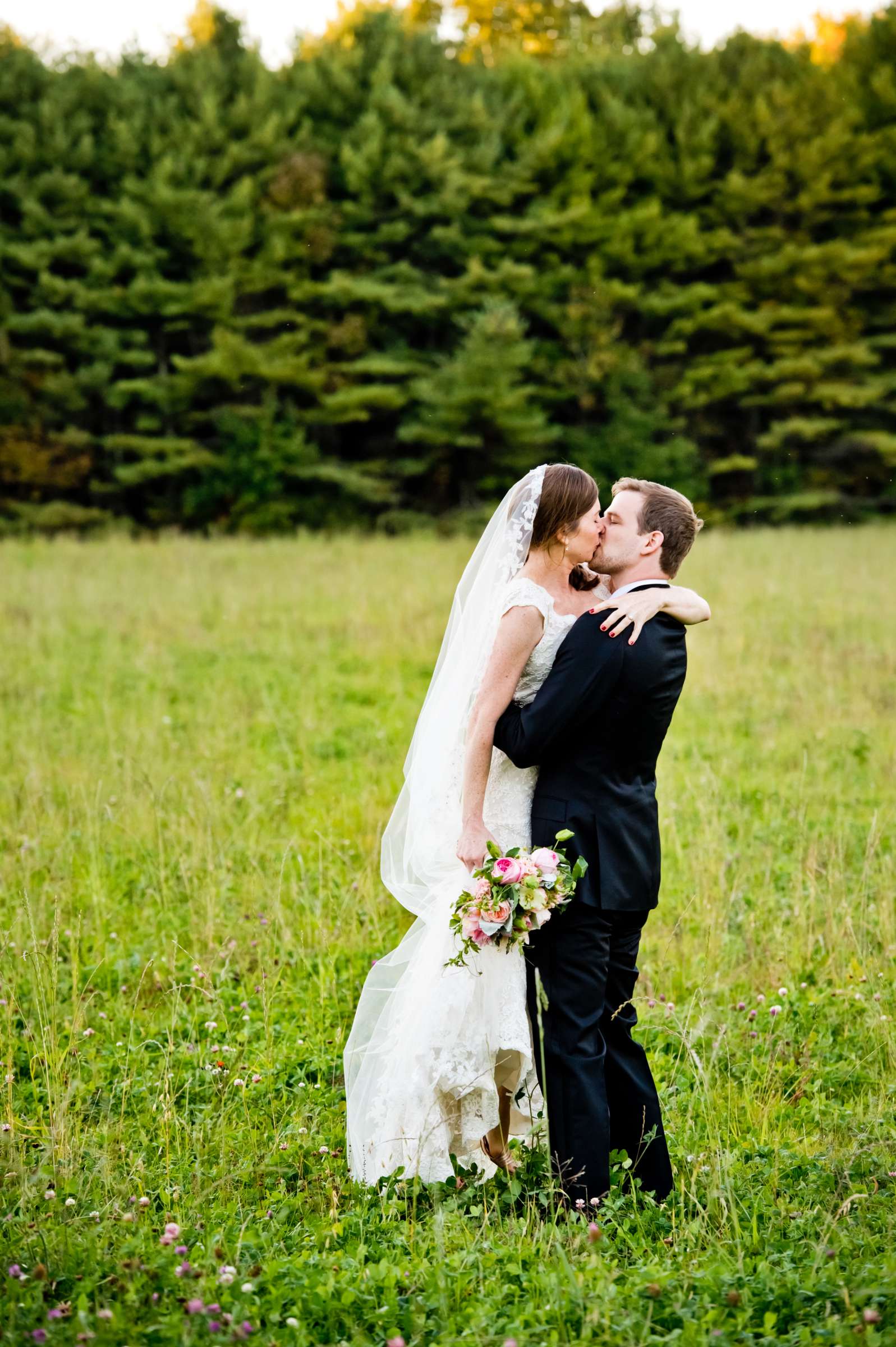 Forest, Romantic moment at Barn at Flanagan Farms Wedding coordinated by A Family Affair, Colleen and Russell Wedding Photo #69 by True Photography