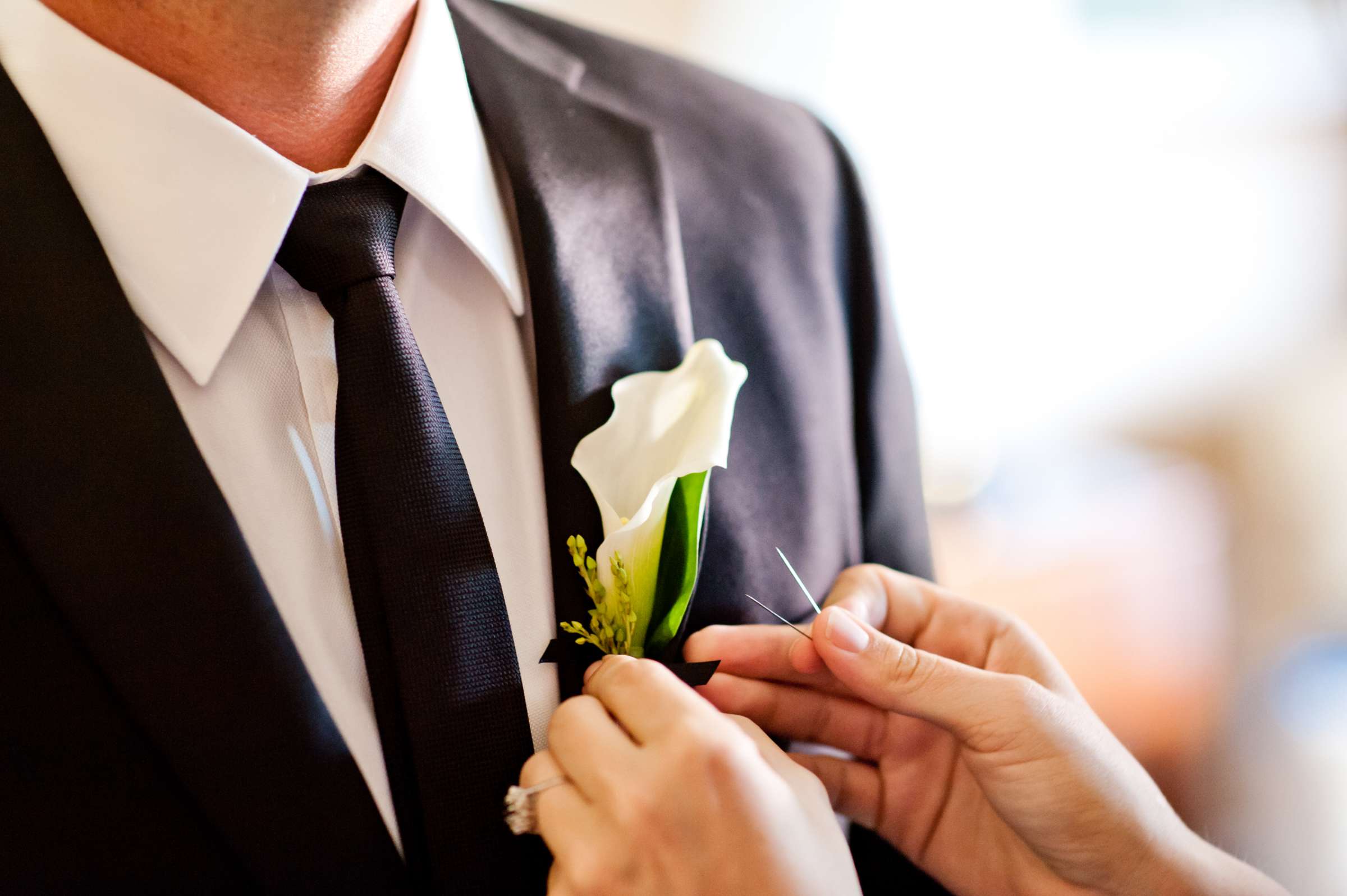 boutonnière, Getting Ready at Fairmont Grand Del Mar Wedding coordinated by First Comes Love Weddings & Events, Angela and Eric Wedding Photo #25 by True Photography