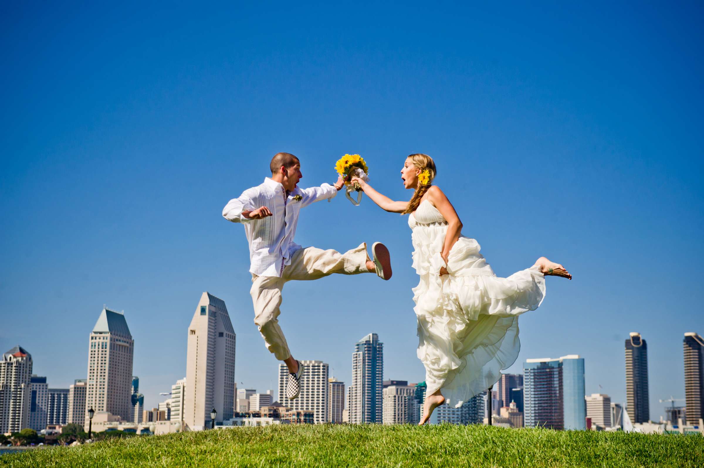 At the Park, Funny moment, Urban Downtown at California State Beaches Wedding coordinated by Pink Papaya, Mallory and Sean Wedding Photo #9 by True Photography