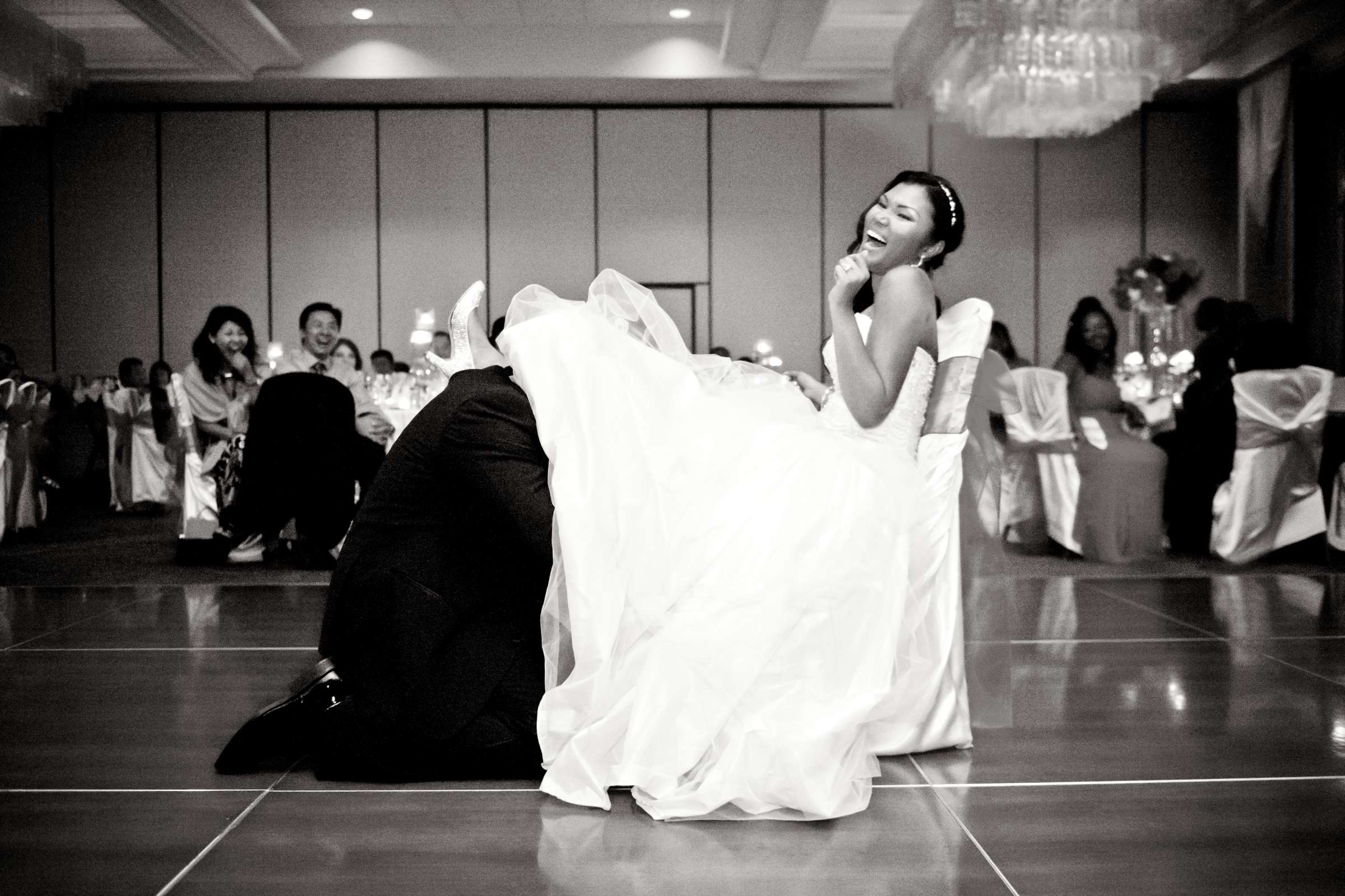 Bouquet and Garter Toss at Paradise Point Wedding coordinated by SD Weddings by Gina, Talonia and Jamin Wedding Photo #121047 by True Photography