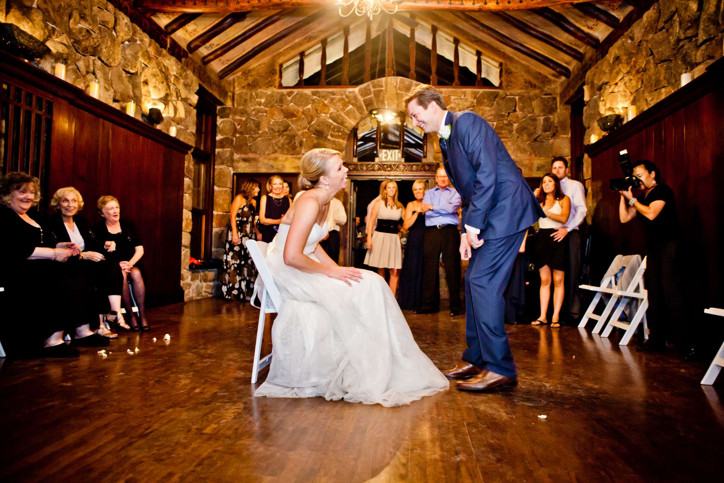 Bouquet and Garter Toss at Mt Woodson Castle Wedding, Kate and Jake Wedding Photo #53 by True Photography