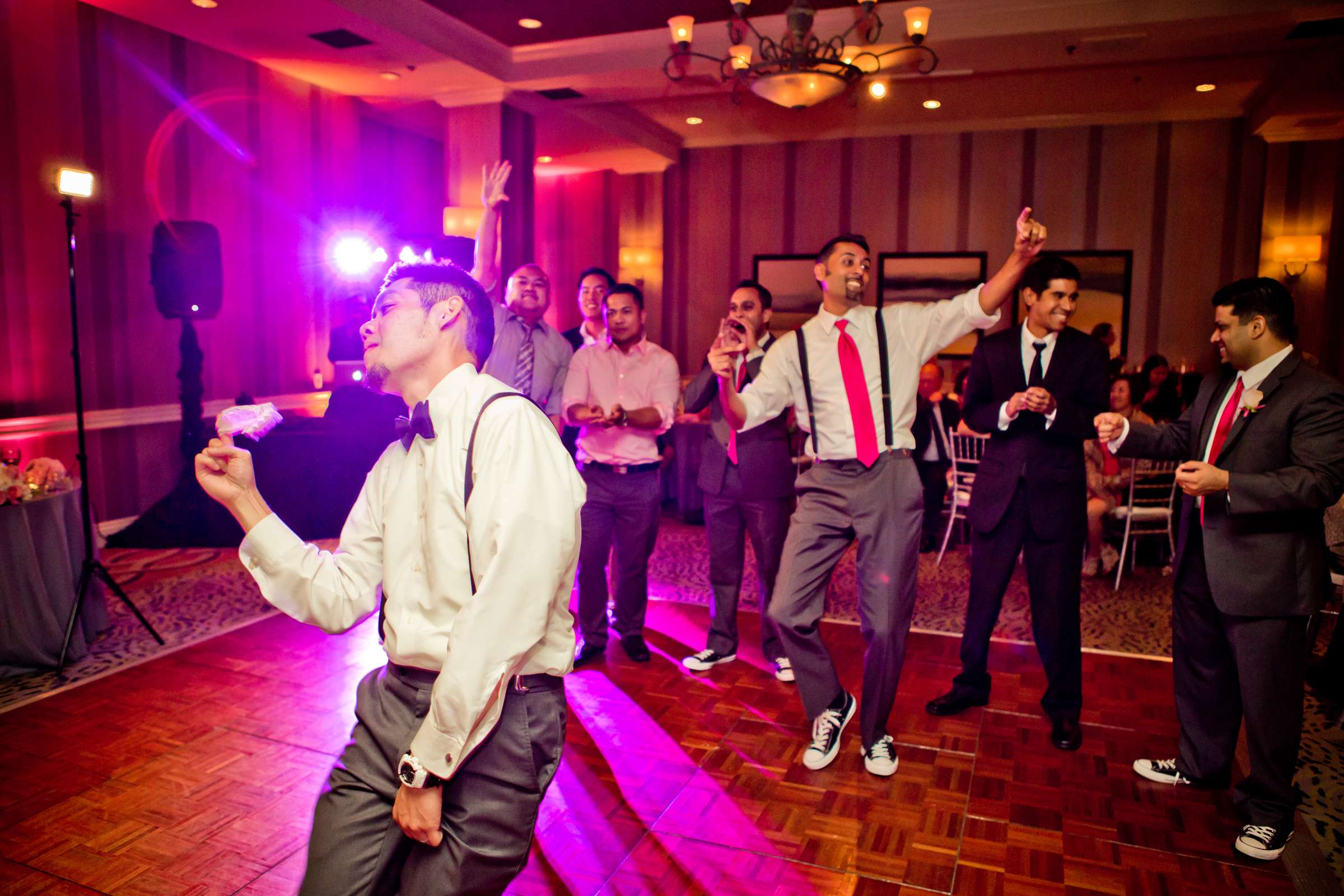 Bouquet and Garter Toss at San Diego Mission Bay Resort Wedding coordinated by Lavish Weddings, Maggie and Michael Wedding Photo #138975 by True Photography