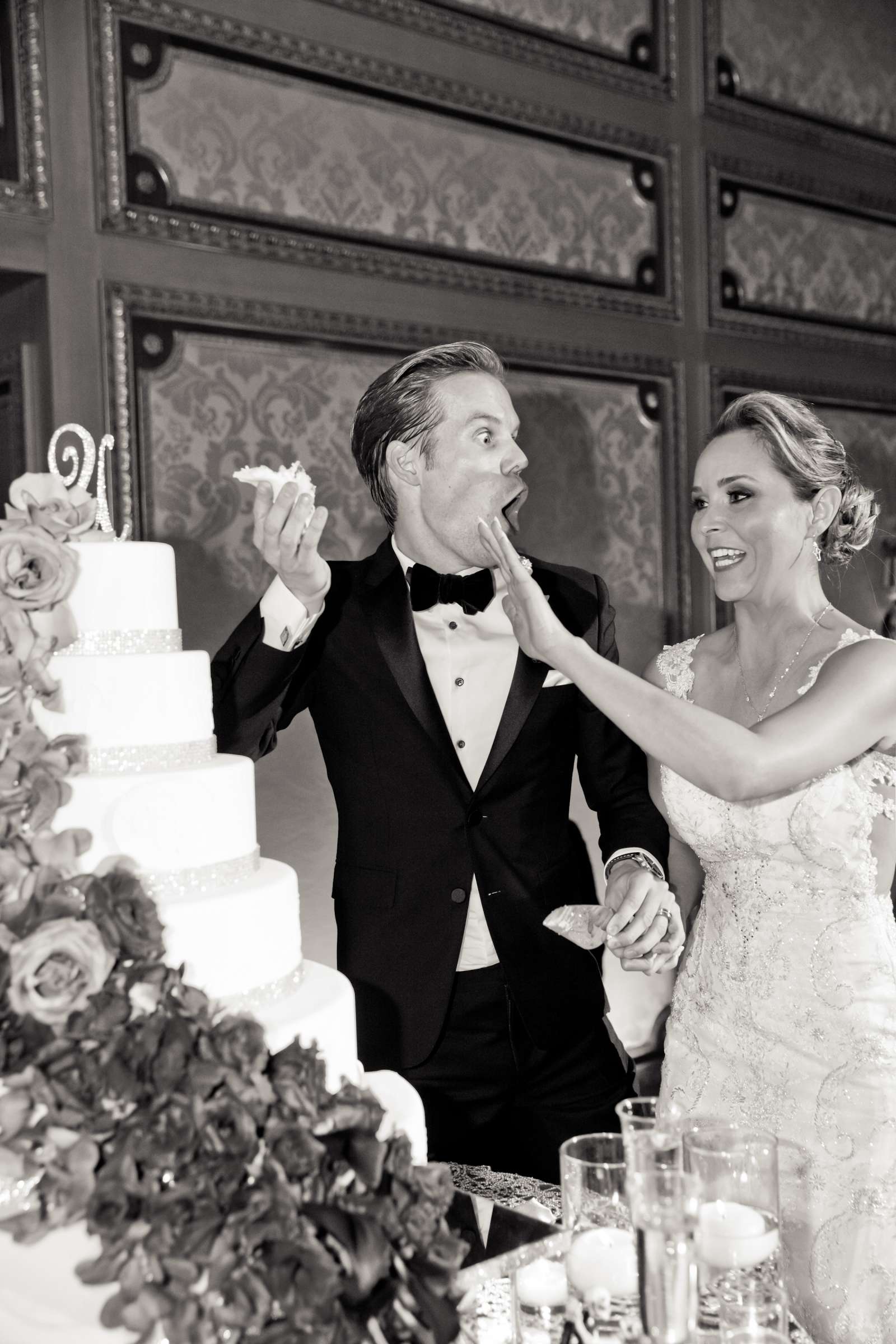 Cake Cutting at Fairmont Grand Del Mar Wedding coordinated by Details Details, Unique and Urs Wedding Photo #141470 by True Photography