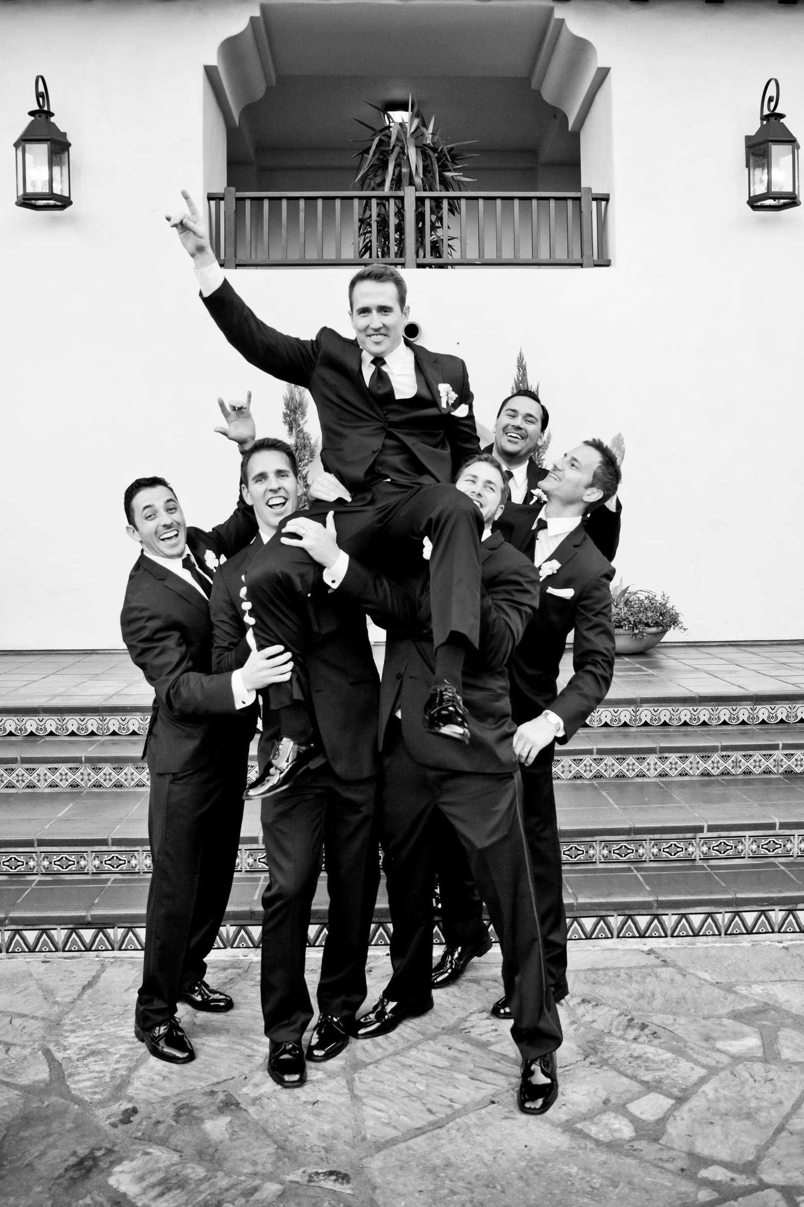 Black and White photo, Groomsmen at Estancia Wedding coordinated by Pink Papaya, Brittni and Nicholas Wedding Photo #142874 by True Photography