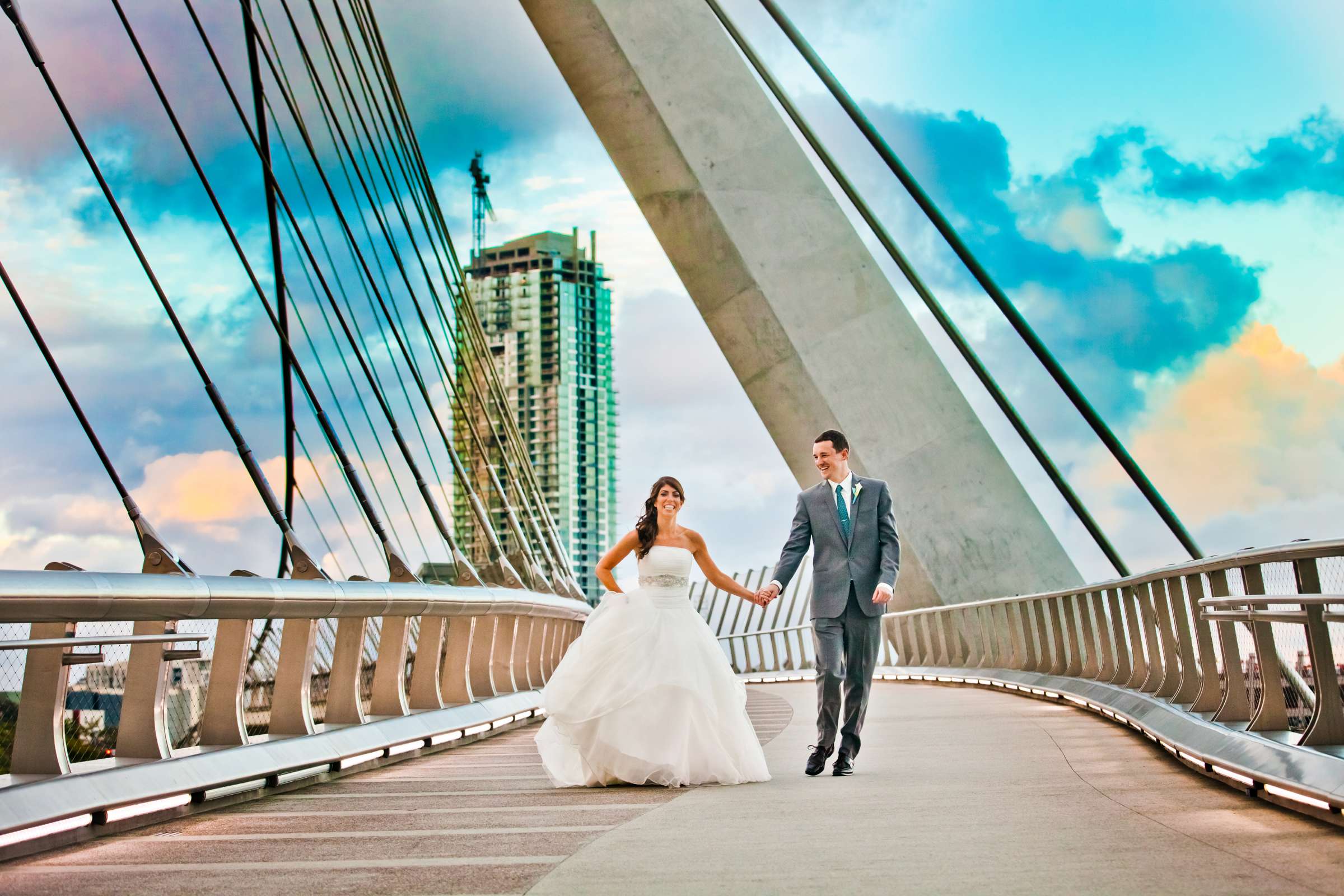 Bride and Groom at Hilton San Diego Bayfront Wedding coordinated by Holly Kalkin Weddings, Lauren and Stephen Wedding Photo #143499 by True Photography