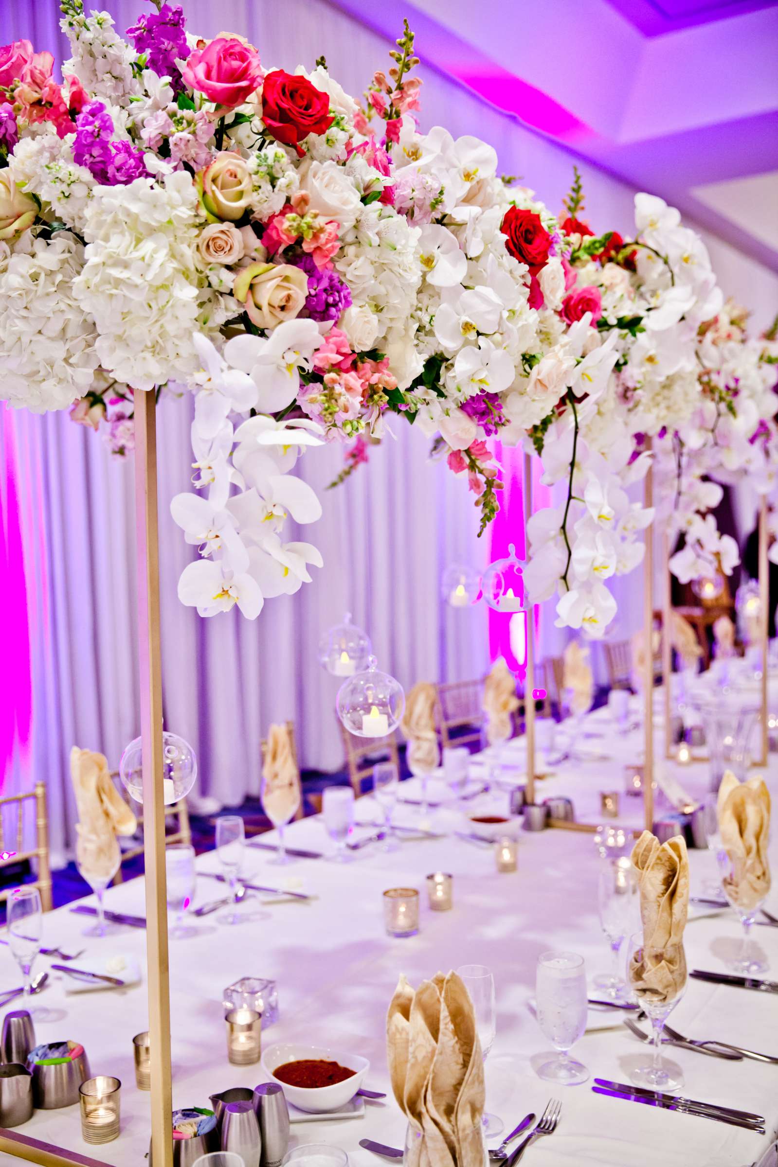 Flowers at Marriott Marquis San Diego Marina Wedding coordinated by Holly Kalkin Weddings, Sahar and Arash Wedding Photo #152405 by True Photography