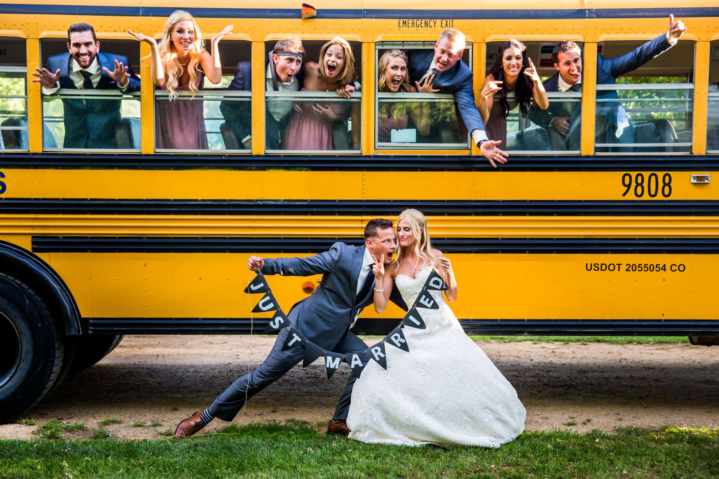 Signage, Bridal Party, Funny moment at The Lyons Farmette Wedding coordinated by A Touch Of Bliss, Elizabeth (Boots) and Matthew Wedding Photo #7 by True Photography