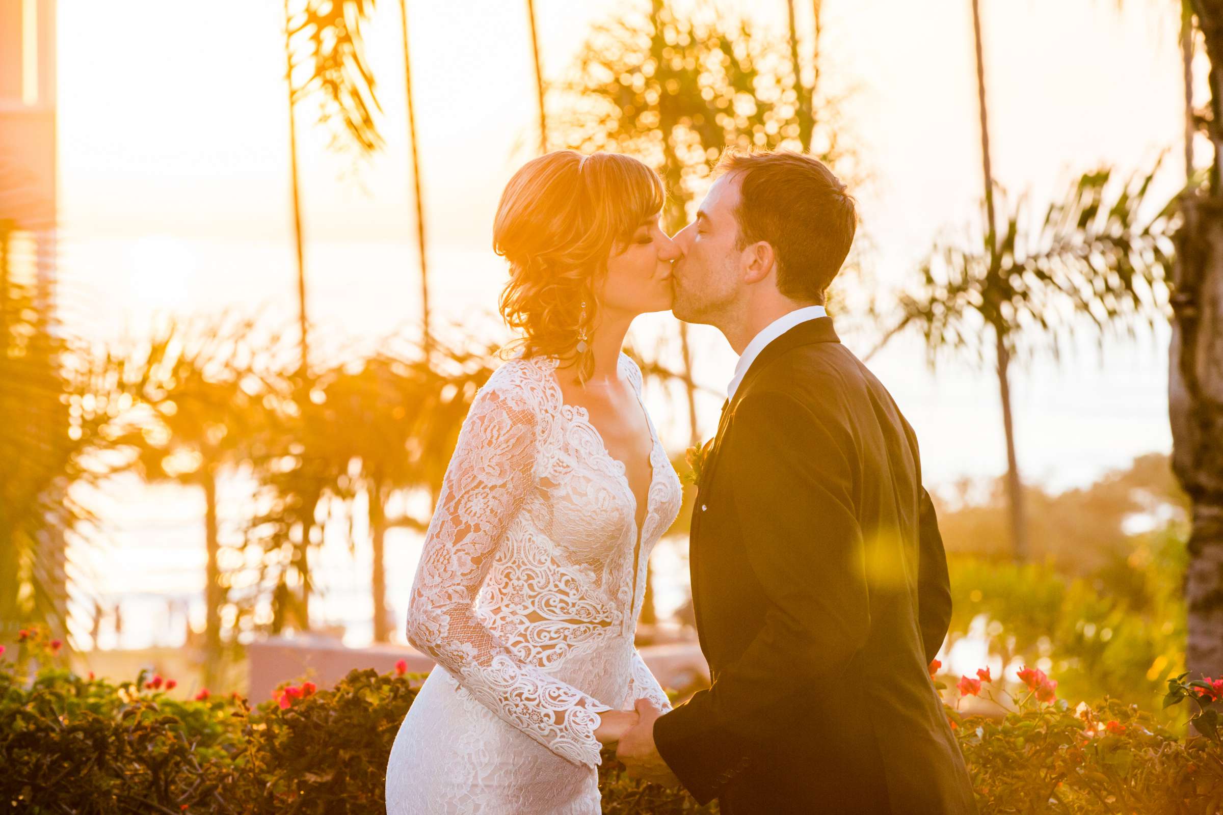 Romantic moment at La Valencia Wedding coordinated by The Best Wedding For You, Rebecca and John Wedding Photo #3 by True Photography