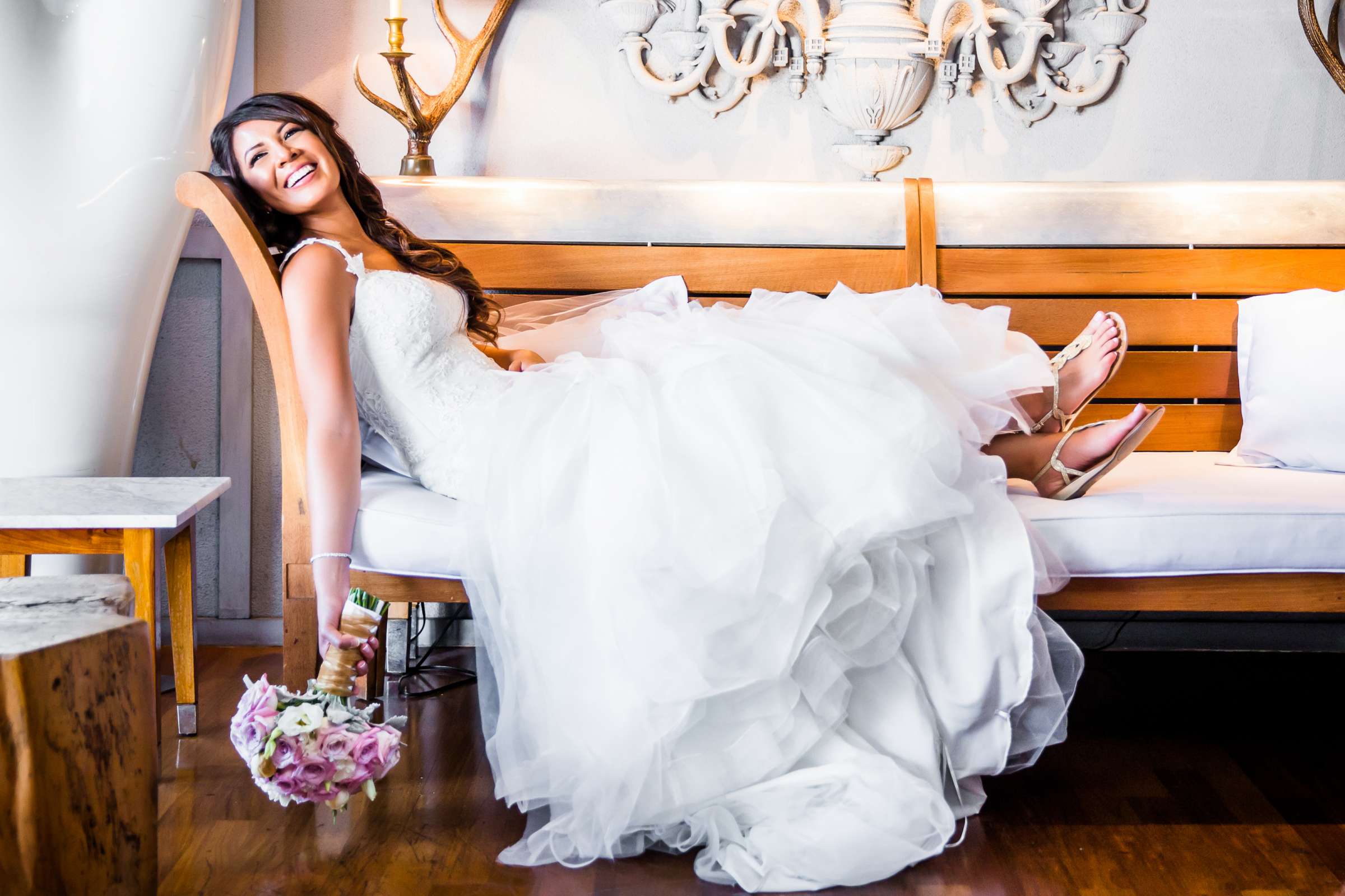 White colors, Bride at SLS Hotel at Beverly Hills Wedding, Justine and Jason Wedding Photo #2 by True Photography