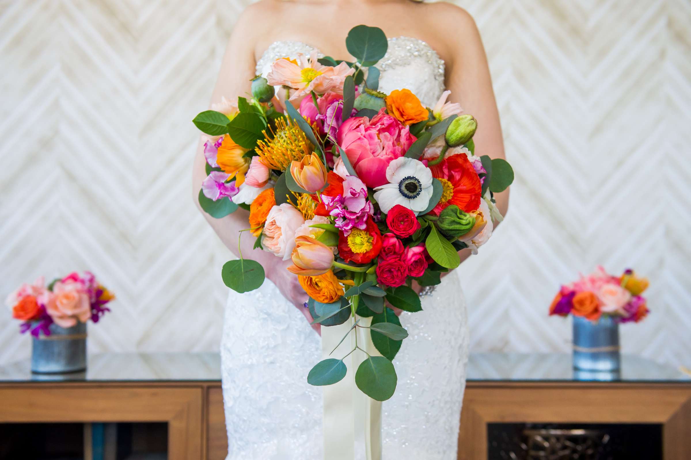 Pink colors, Bouquet at La Valencia Wedding coordinated by Crown Weddings, Autumn and Steven Wedding Photo #222927 by True Photography