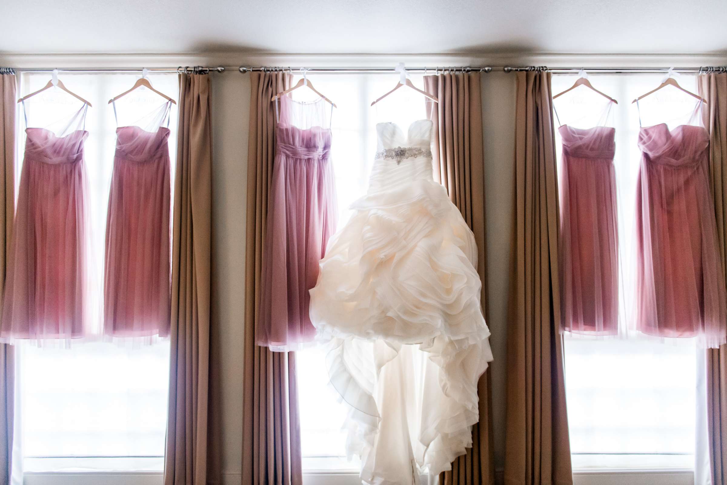 Pink colors, Wedding Dress at Coronado Community Center Wedding coordinated by First Comes Love Weddings & Events, Nikia and Charles Wedding Photo #226140 by True Photography