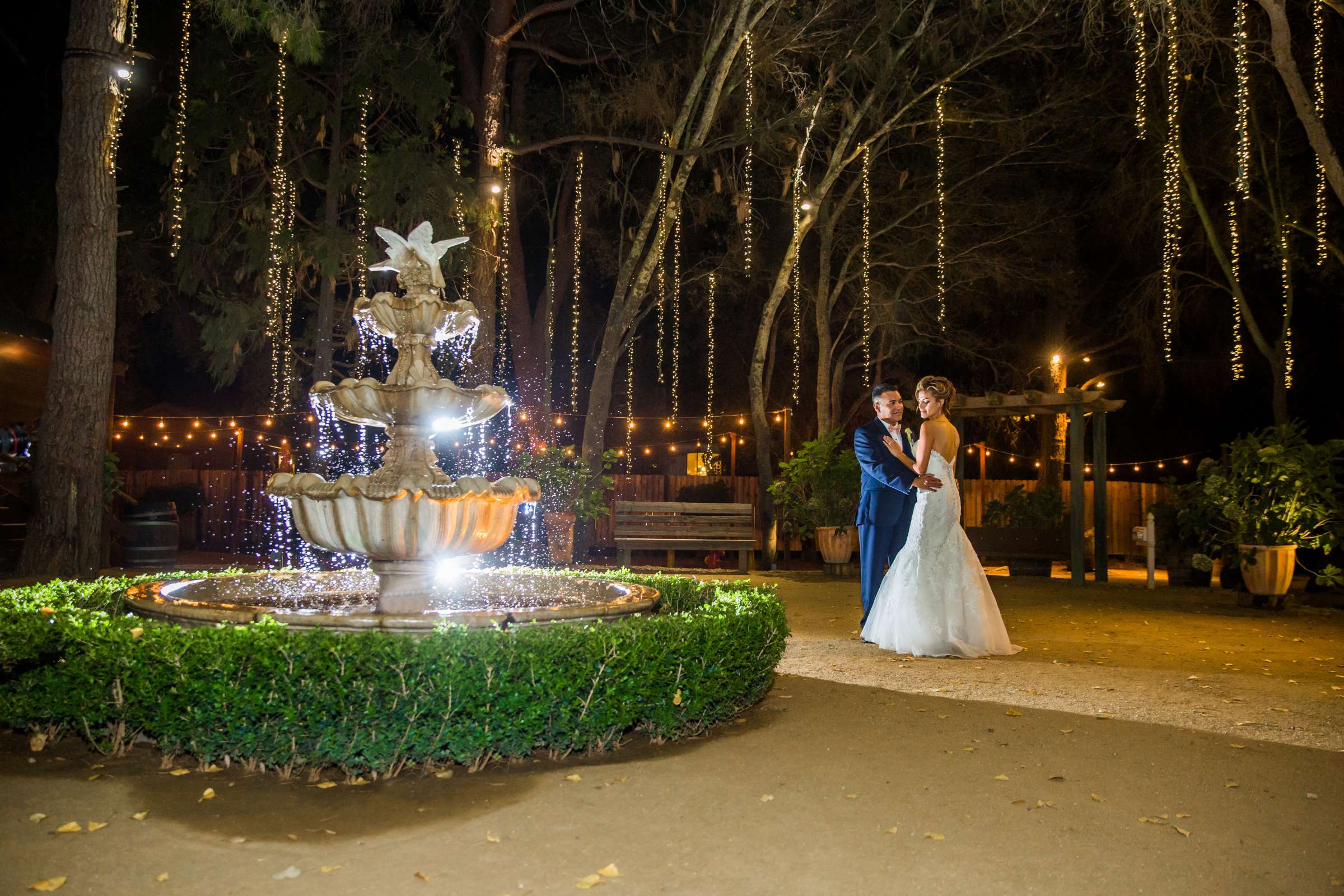 Romantic moment, Night Shot at Calamigos Ranch Wedding coordinated by DB Creativity, Maria and Gonsalo Wedding Photo #2 by True Photography