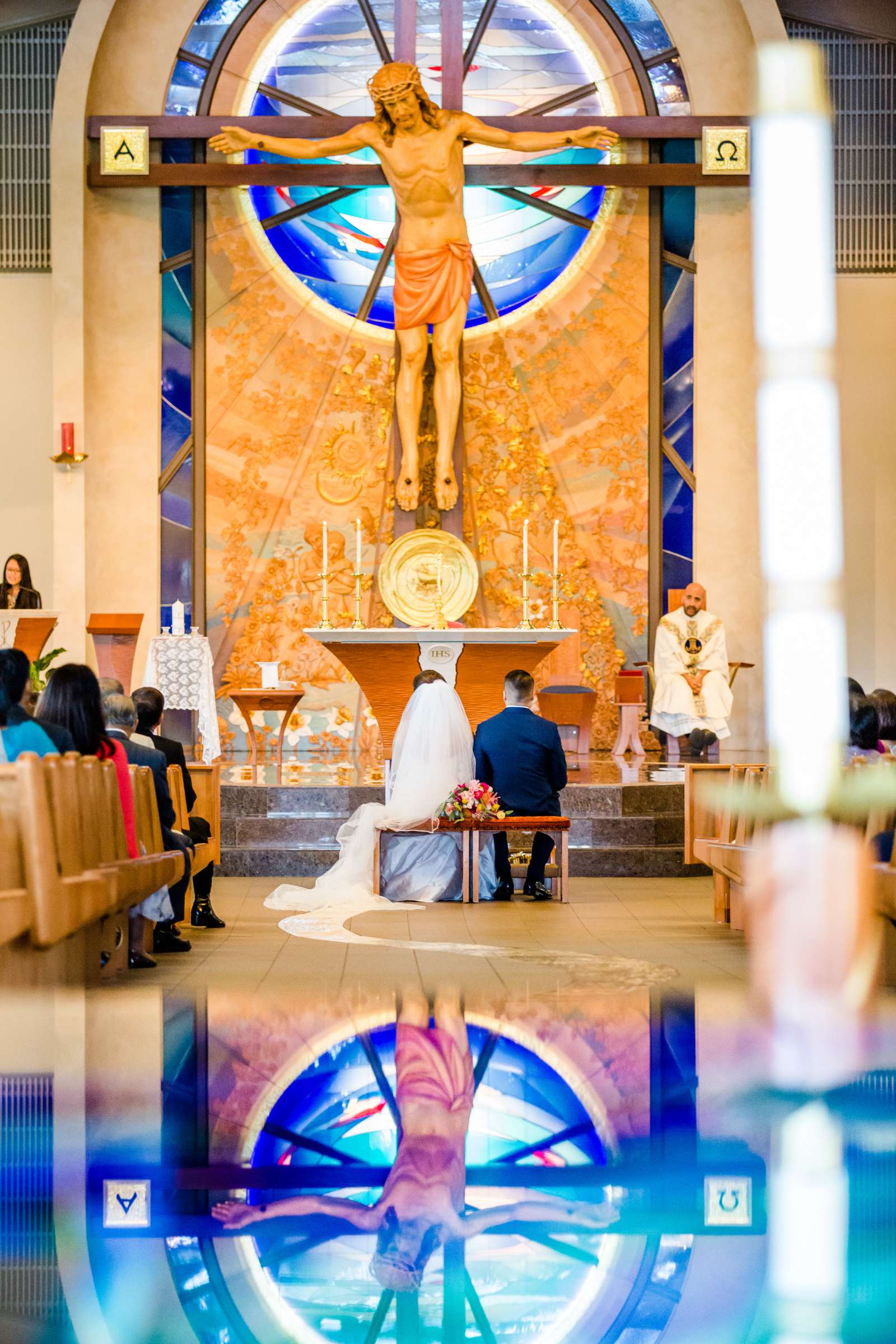 Church at Marriott Marquis San Diego Marina Wedding coordinated by Seven Stems Floral Design & Events, Aileen and Jerry Wedding Photo #273925 by True Photography