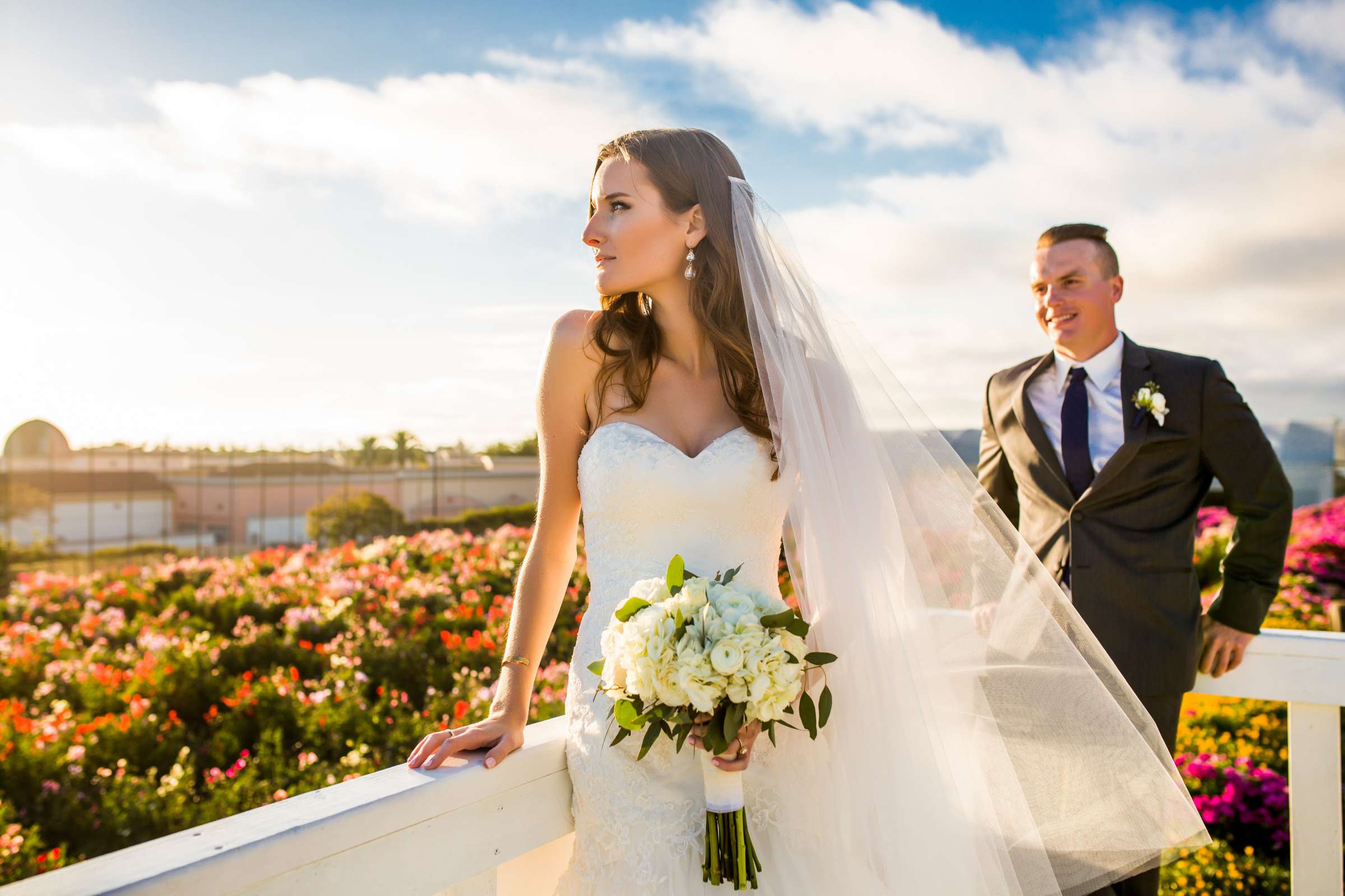 Romantic moment at The Flower Fields at Carlsbad Ranch Wedding coordinated by Events by Jackie Fuhrman, Jenna and Kyle Wedding Photo #18 by True Photography