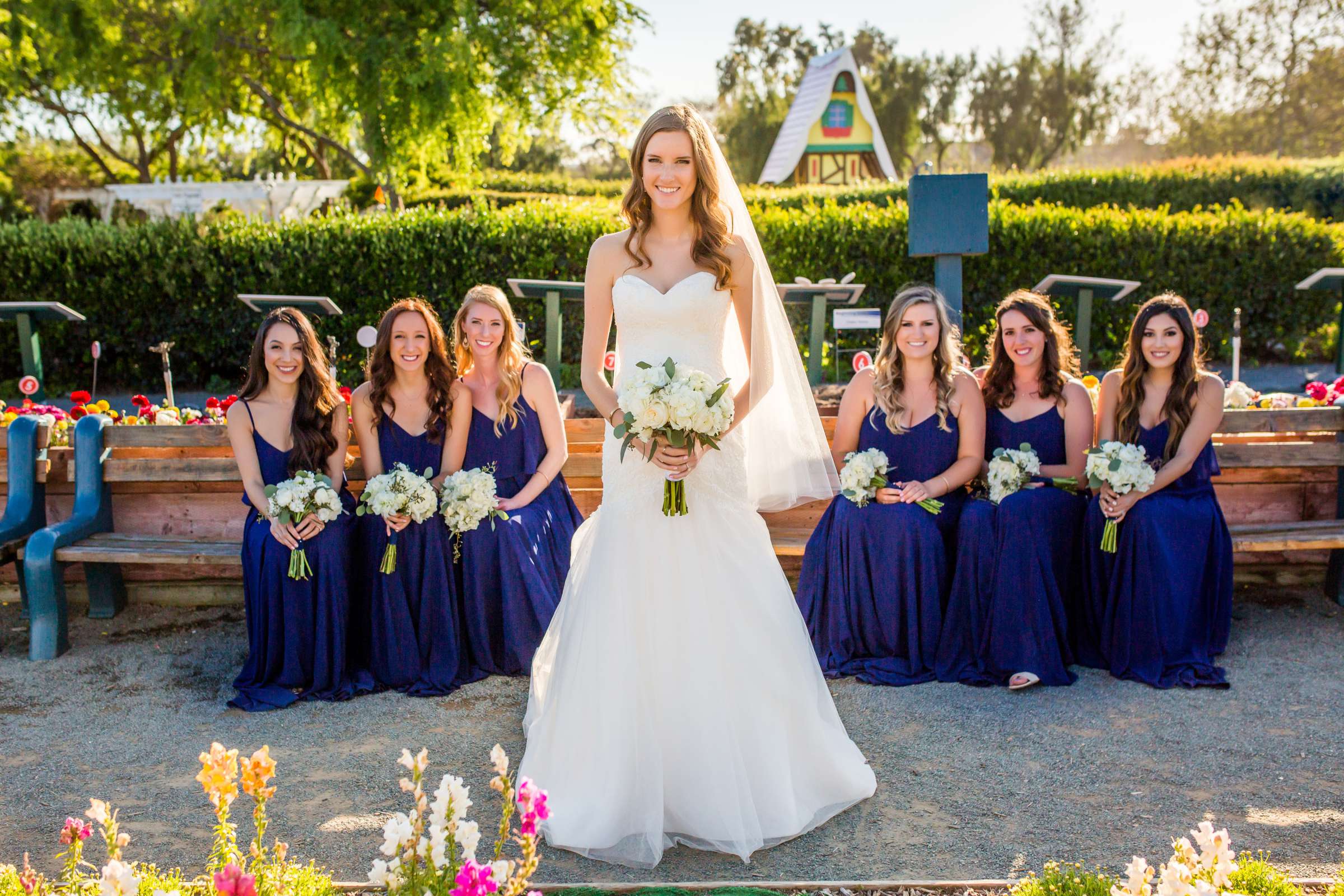 Bridesmaids at The Flower Fields at Carlsbad Ranch Wedding coordinated by Events by Jackie Fuhrman, Jenna and Kyle Wedding Photo #55 by True Photography