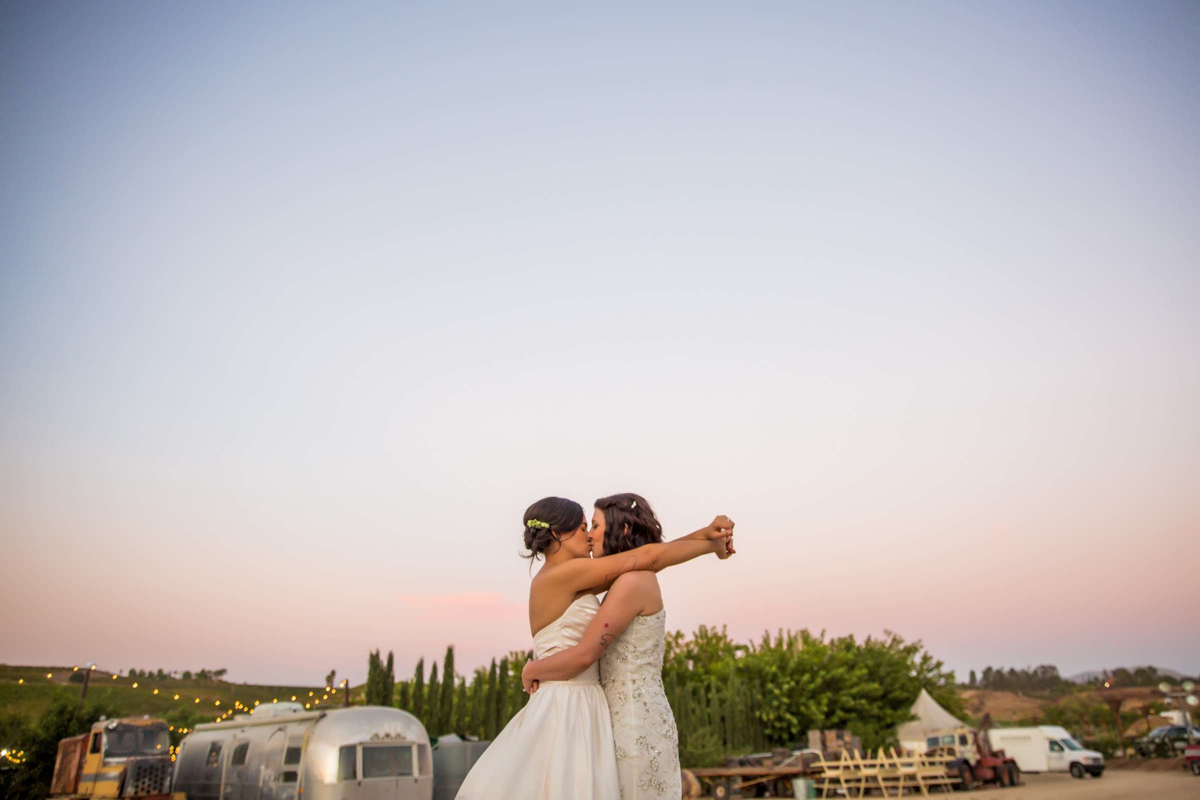 Sunset at Peltzer Winery Wedding coordinated by Bliss Events, Lauren and Crystal Wedding Photo #419705 by True Photography