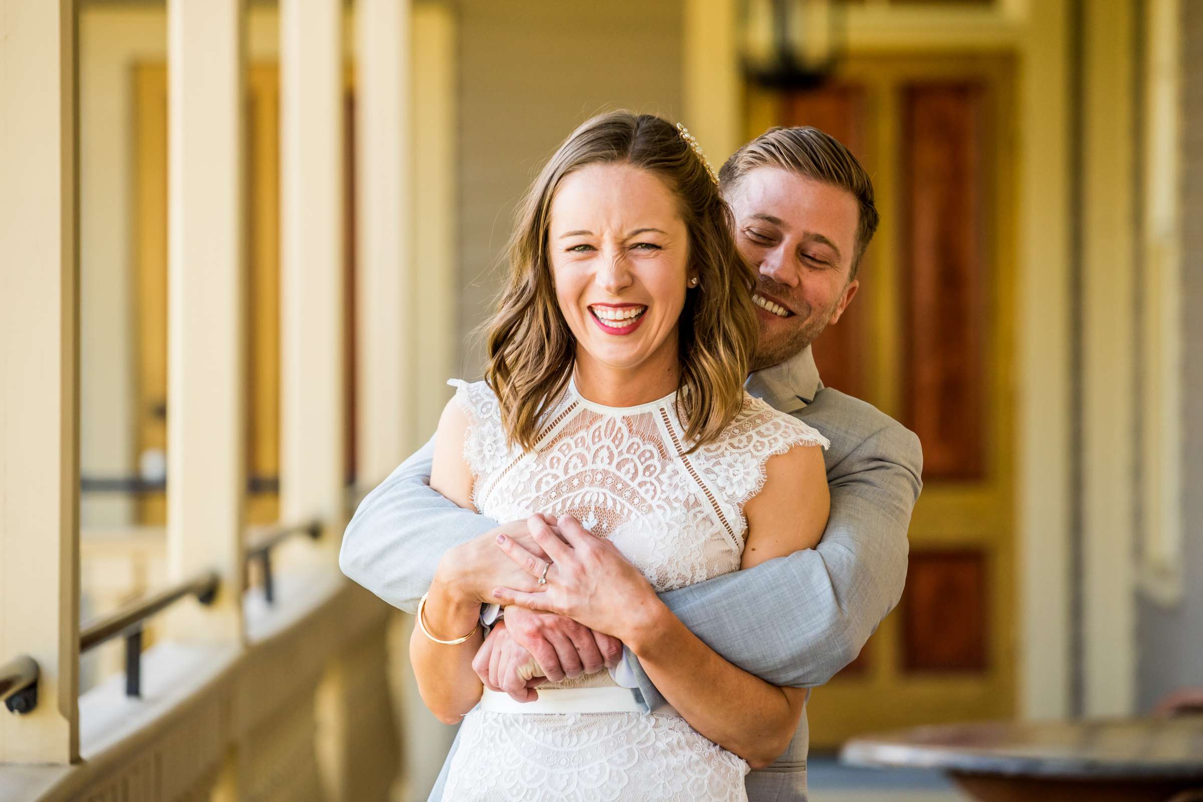 Funny moment at Cosmopolitan Hotel & Restaurant Wedding, Kaitlin and Andrew Wedding Photo #16 by True Photography