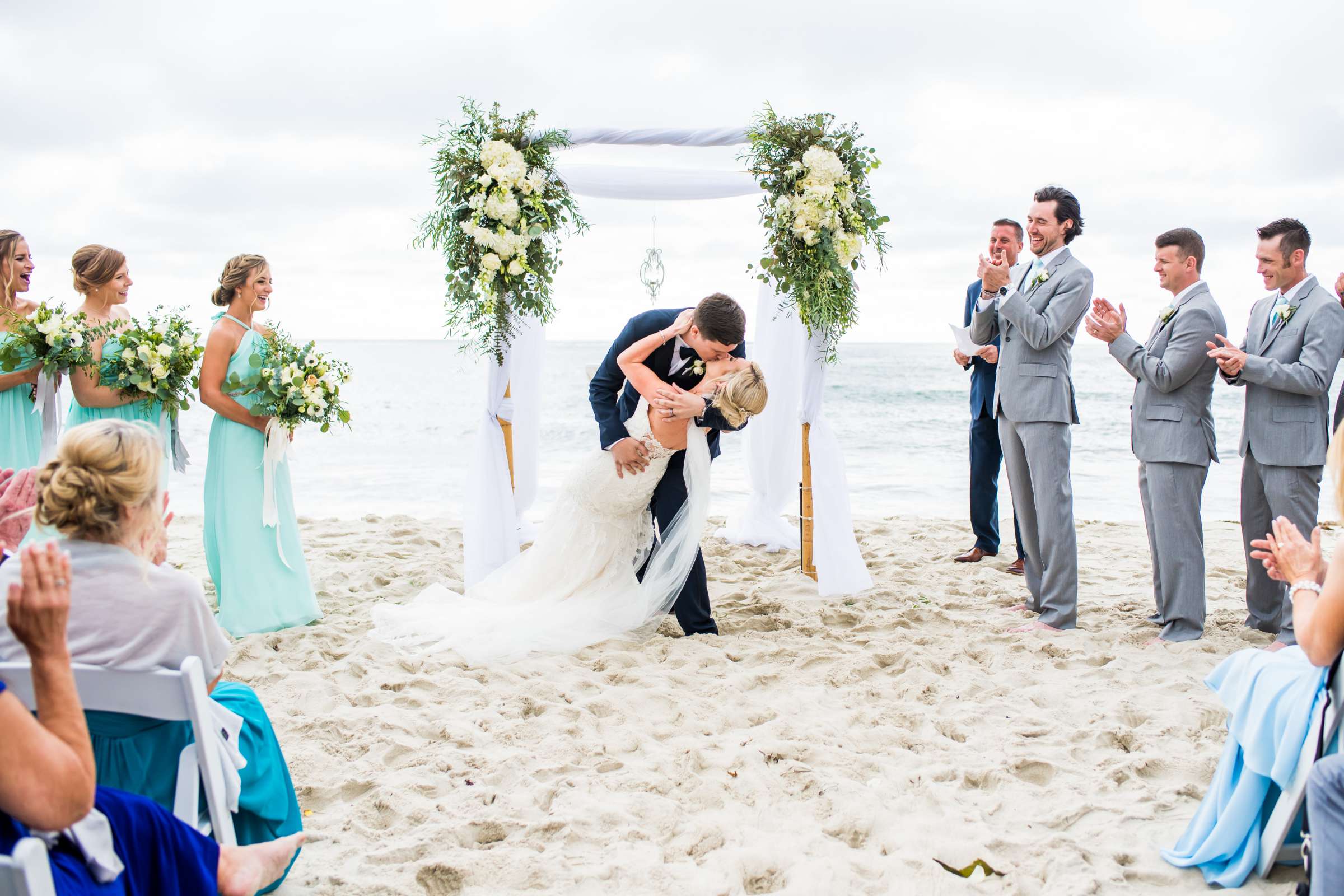 Ceremony at La Jolla Cove Rooftop Wedding, Kristen and Anthony Wedding Photo #74 by True Photography