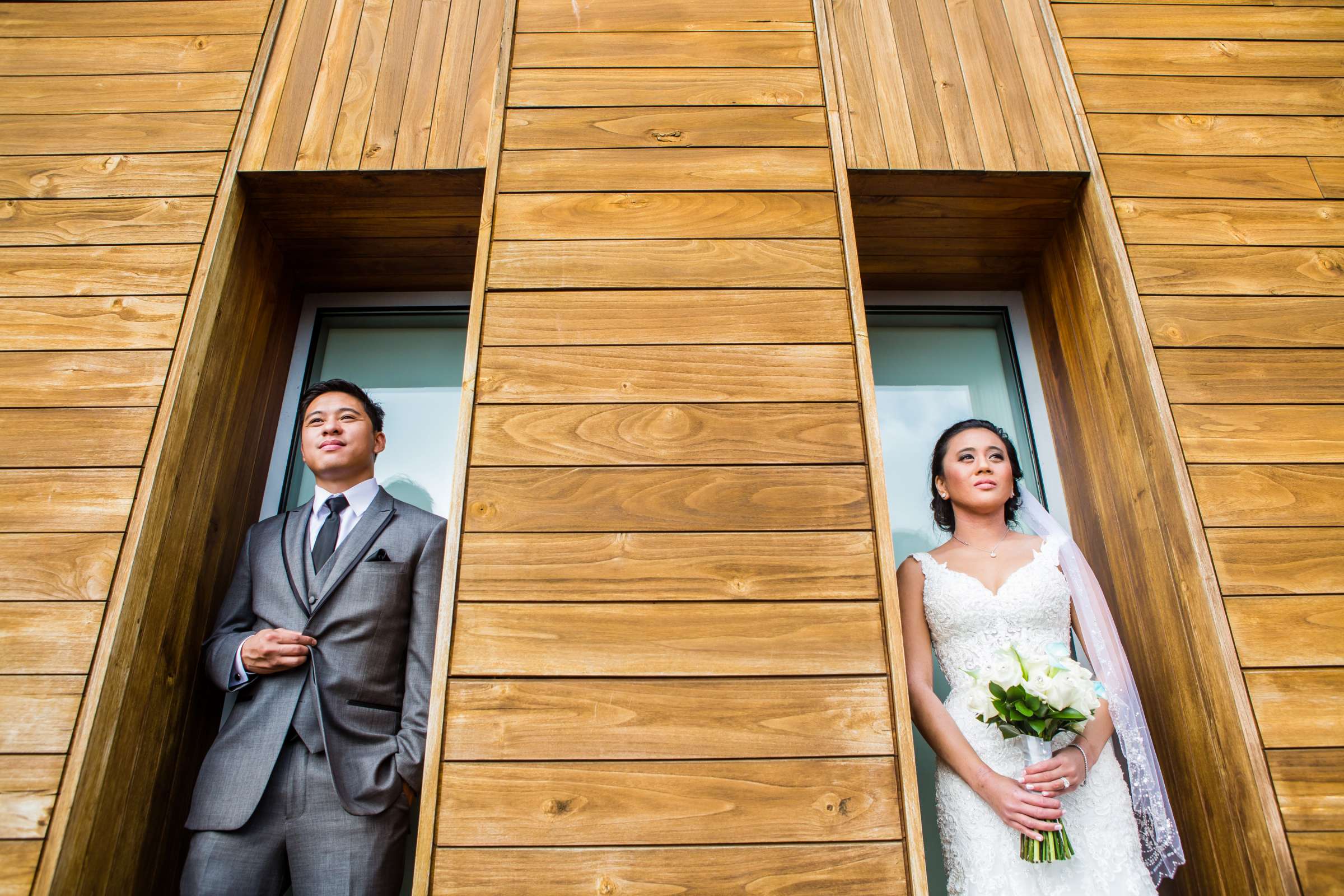 Stylized Portrait at Scripps Seaside Forum Wedding coordinated by Sweet Blossom Weddings, Katrina and Mitchell Wedding Photo #2 by True Photography