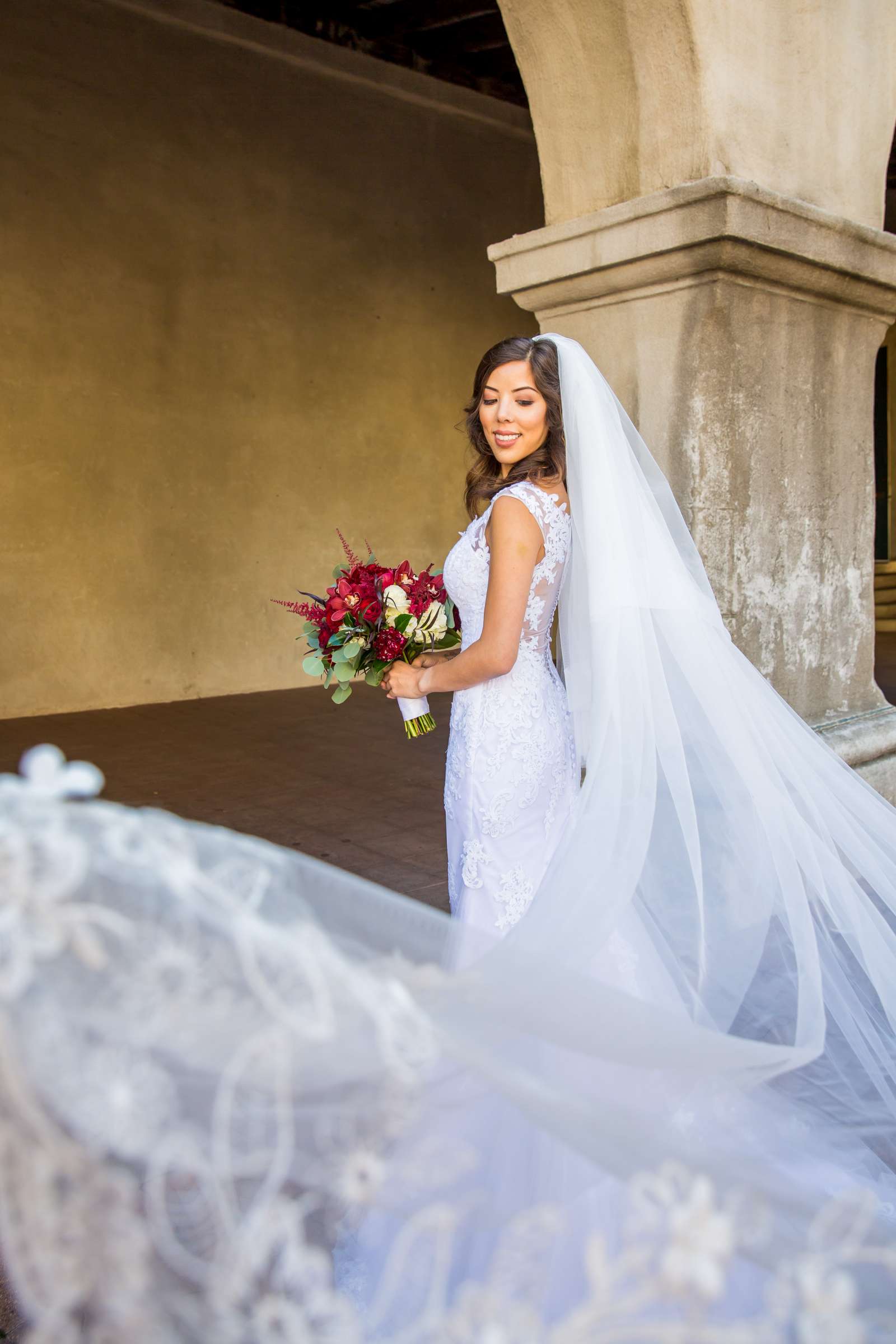 Veil at Japanese Friendship Garden Wedding coordinated by Lace and Champagne, Denise and Cory Wedding Photo #1 by True Photography